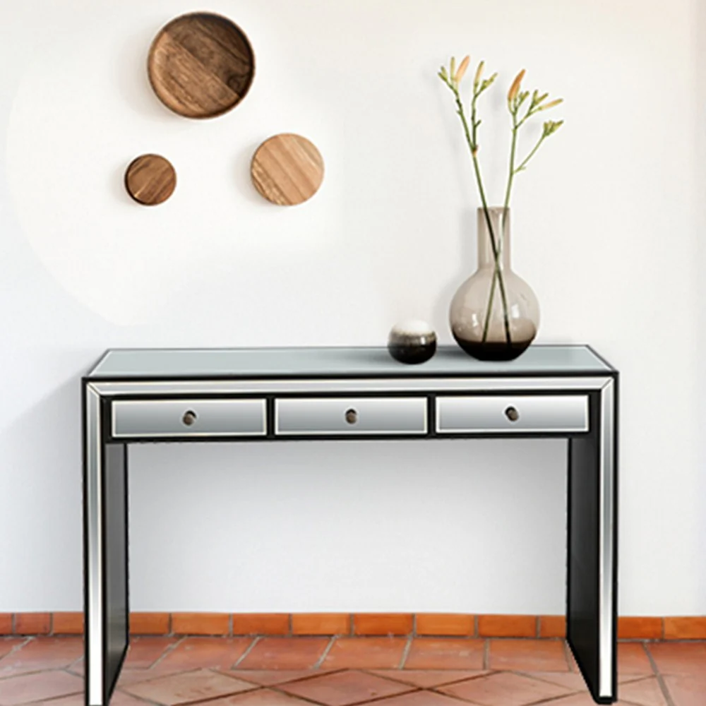 Bold and Black Console Table By Homeroots - Image 3