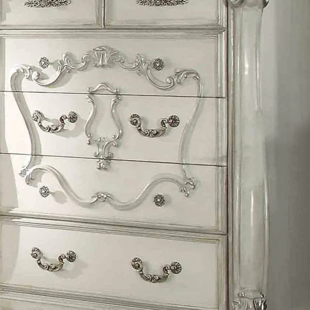 Bone White Wood Chest By Homeroots - Image 4
