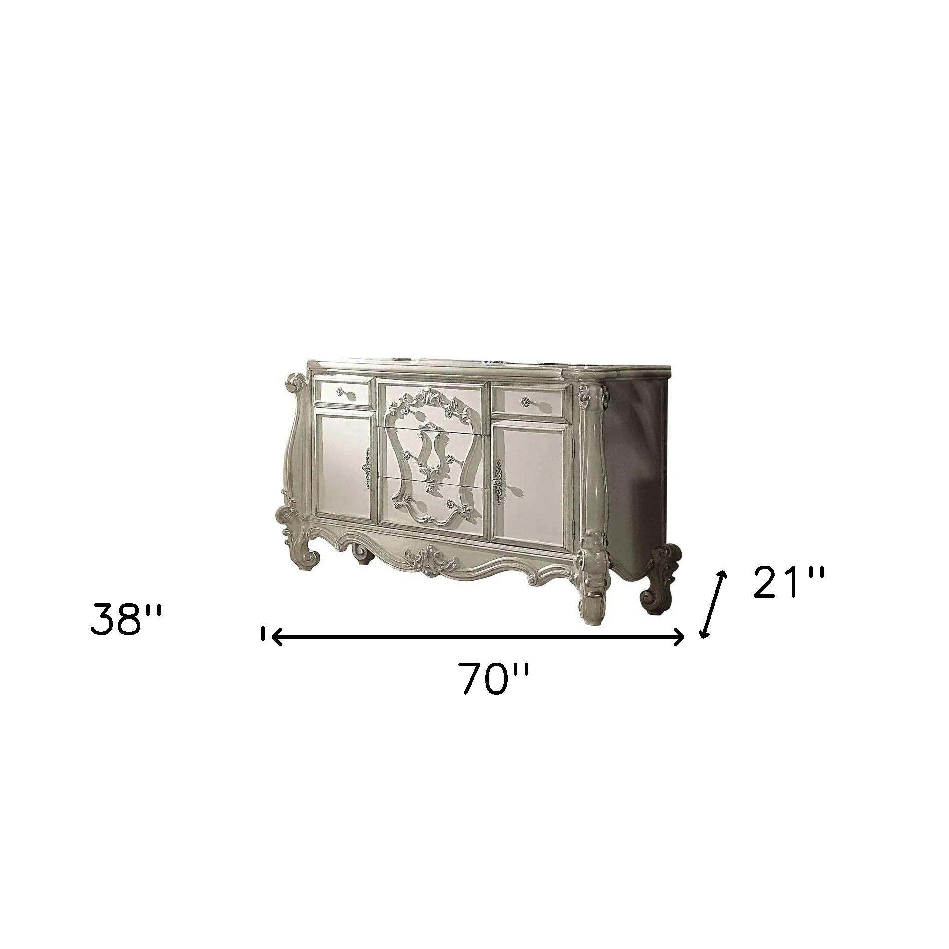Bone White Wood Dresser By Homeroots - Image 3