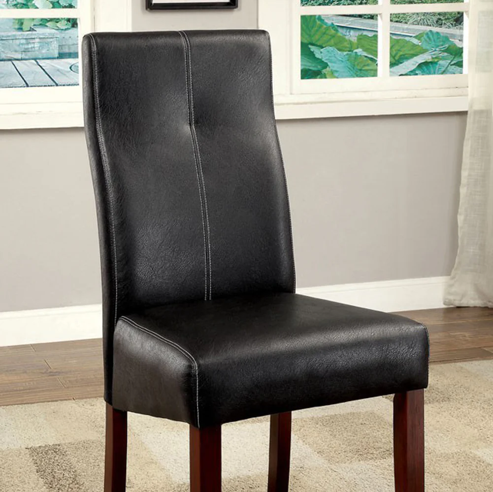 Bonneville I Contemporary Side Chair With Black Pu, Set Of 2 By Benzara - Image 3