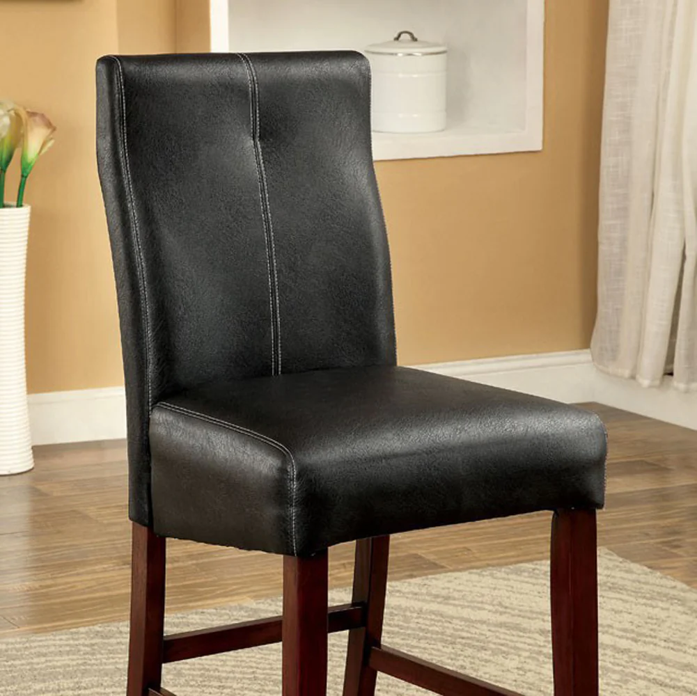 Bonneville Ii Contemporary Counter Height Chair, Black, Set Of 2 By Benzara - Image 3