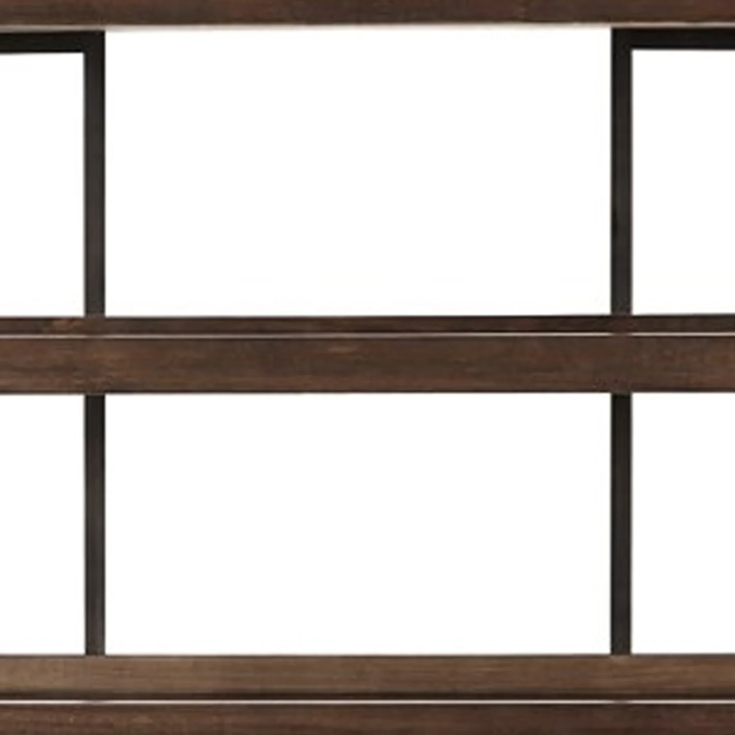 Bookcase with 5 Fixed Wooden Shelves and Metal Frame, Brown and Black By Benzara - Image 5