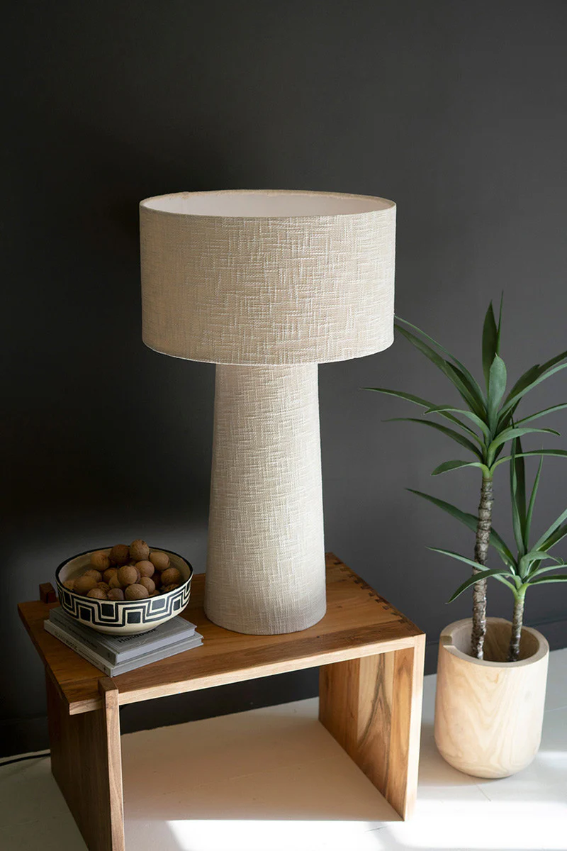 Boucle Fabric Table Lamp With Shade By Kalalou - Image 3