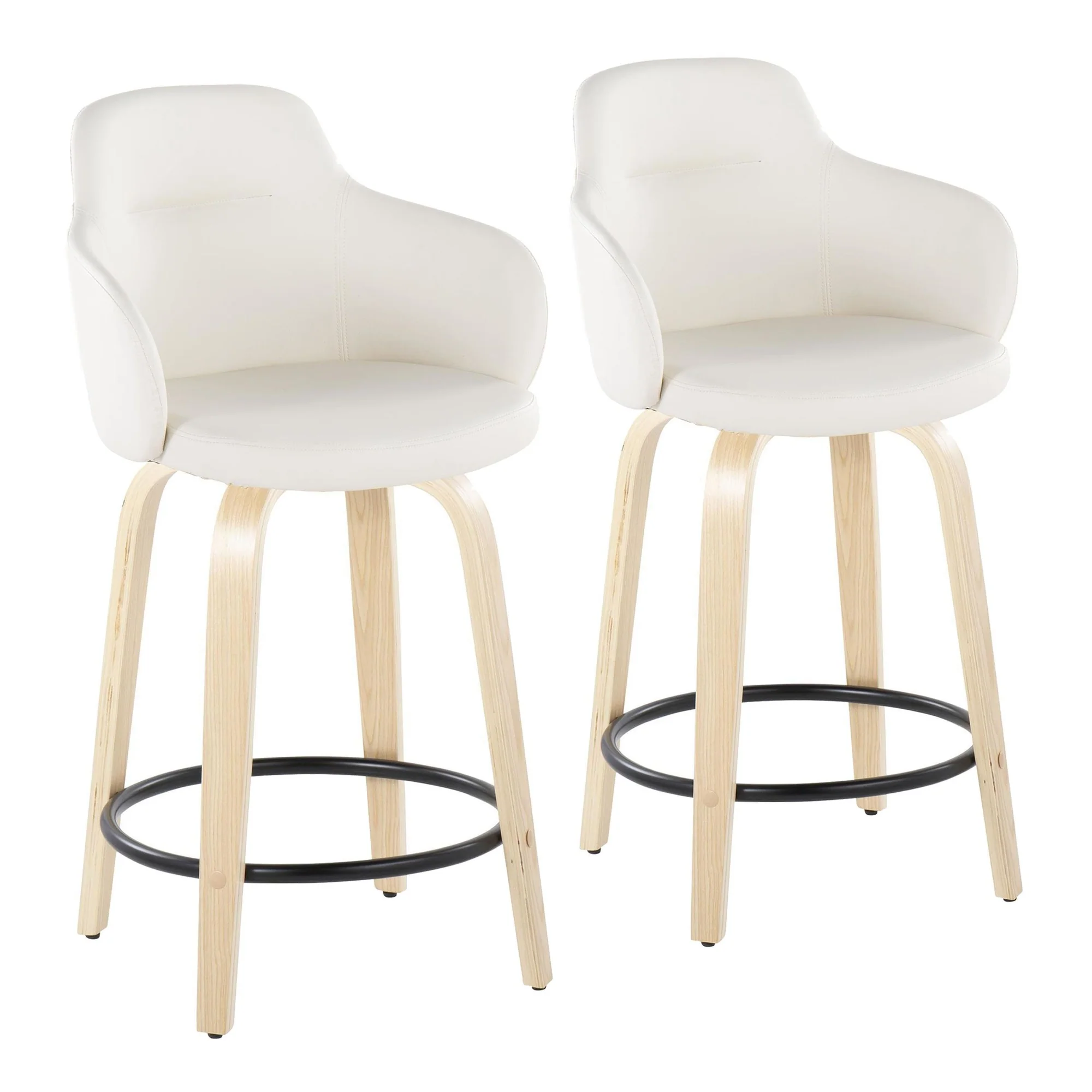 Boyne 24" Fixed-Height Counter Stool - Set of 2 By LumiSource - B24-BOYNEPU-GRTZQ2 NABK2 - Image 13