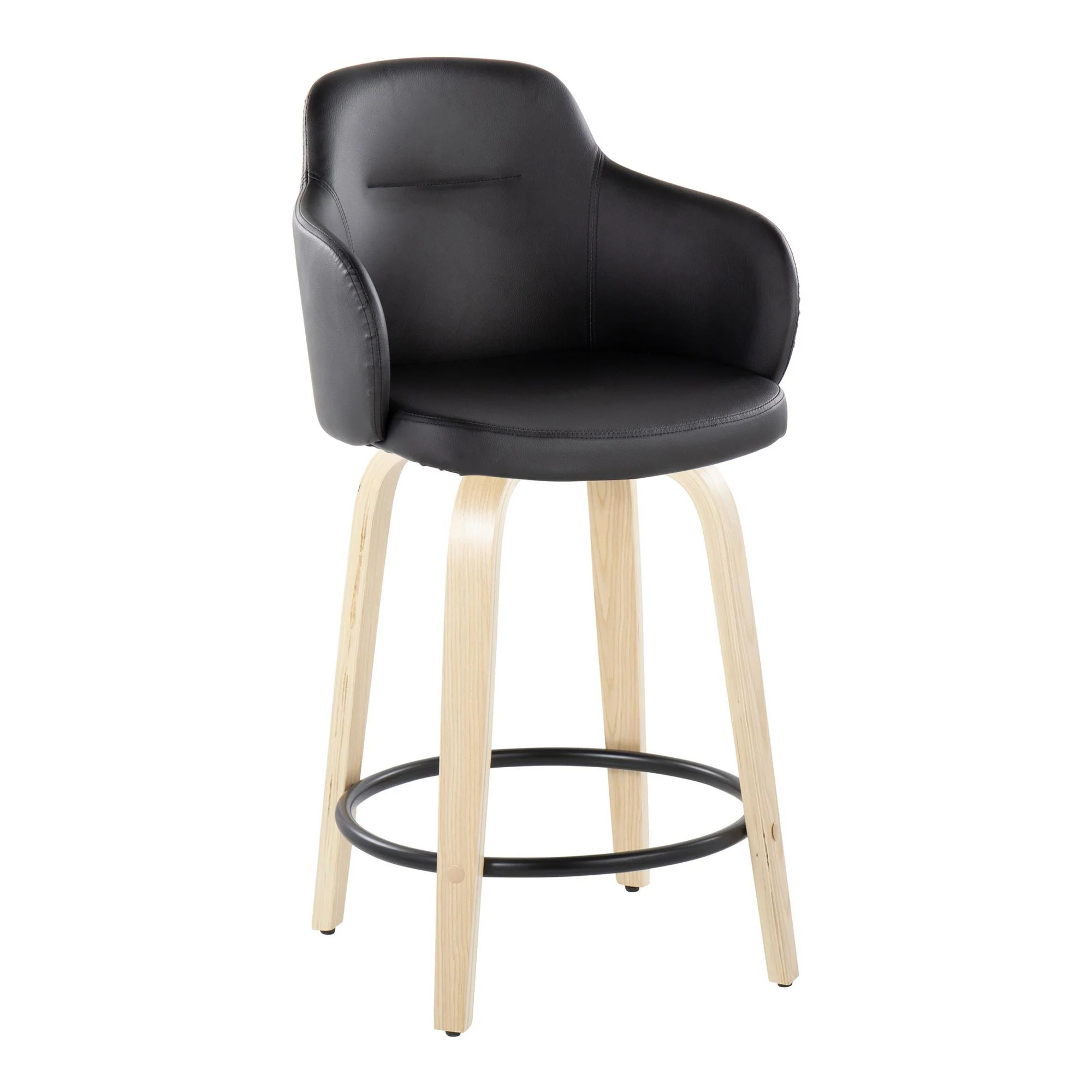 Boyne 24" Fixed-Height Counter Stool - Set of 2 By LumiSource - B24-BOYNEPU-GRTZQ2 NABK2 - Image 2