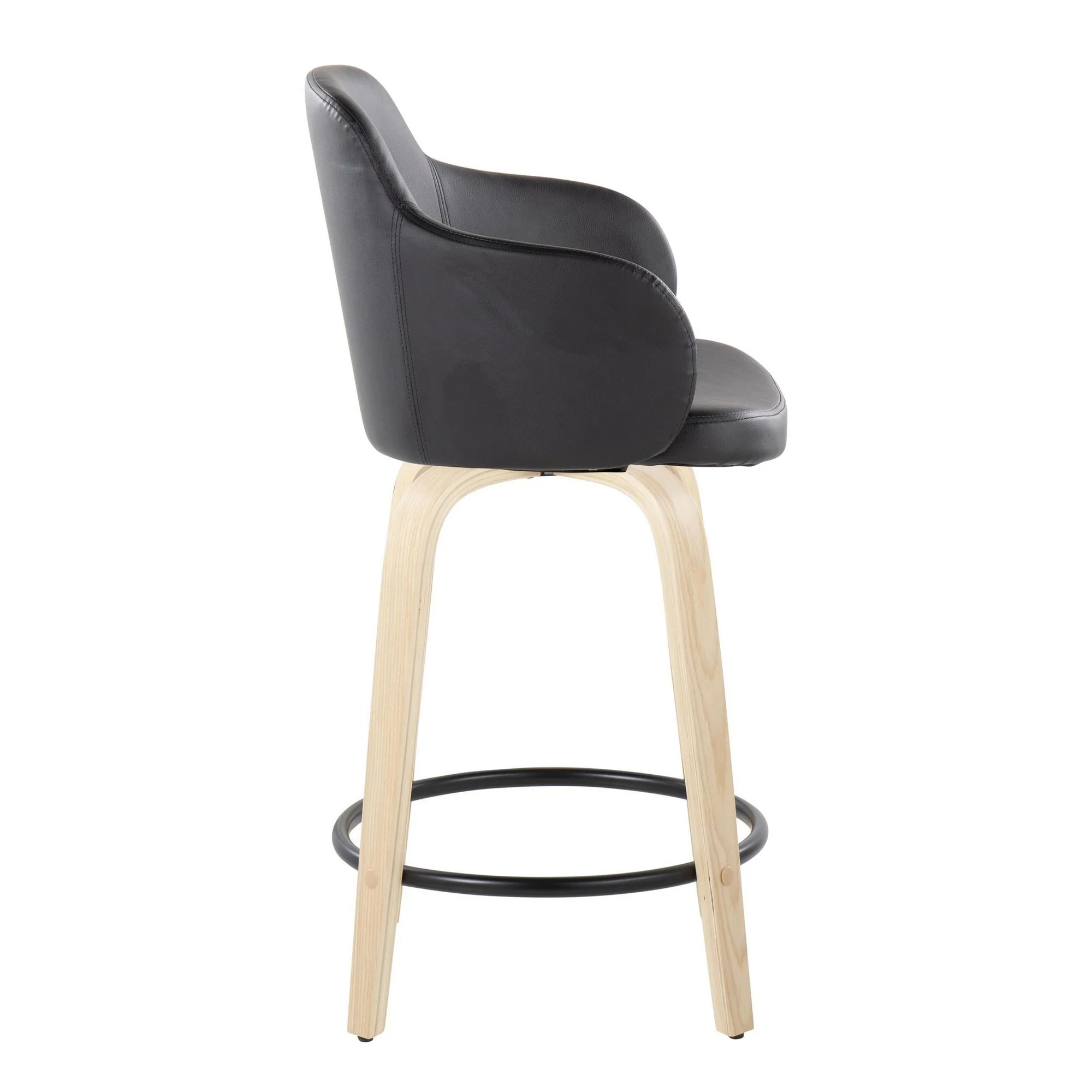 Boyne 24" Fixed-Height Counter Stool - Set of 2 By LumiSource - B24-BOYNEPU-GRTZQ2 NABK2 - Image 3