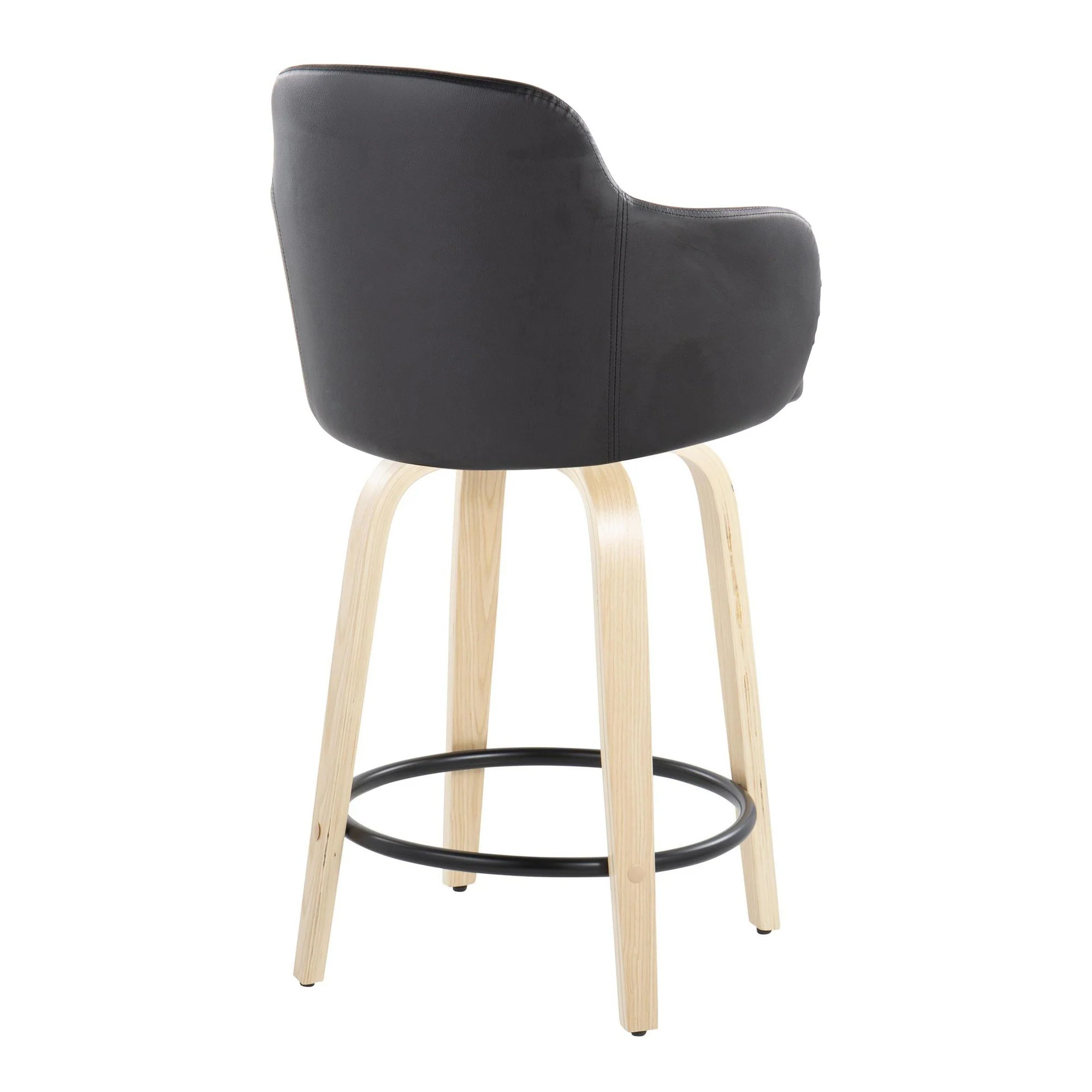 Boyne 24" Fixed-Height Counter Stool - Set of 2 By LumiSource - B24-BOYNEPU-GRTZQ2 NABK2 - Image 4