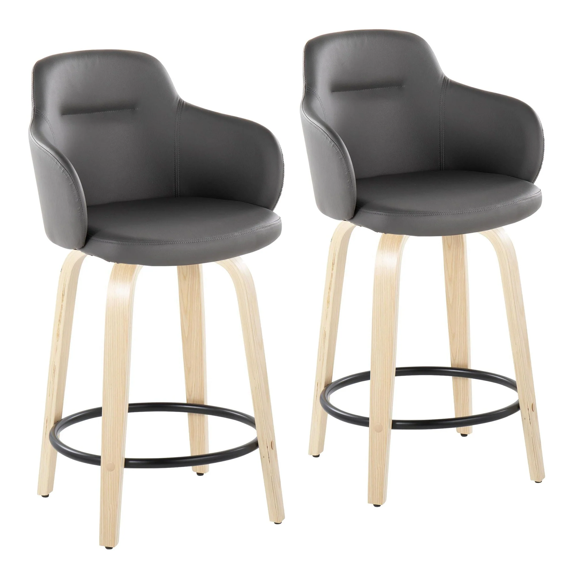 Boyne 24" Fixed-Height Counter Stool - Set of 2 By LumiSource - B24-BOYNEPU-GRTZQ2 NABK2 - Image 7