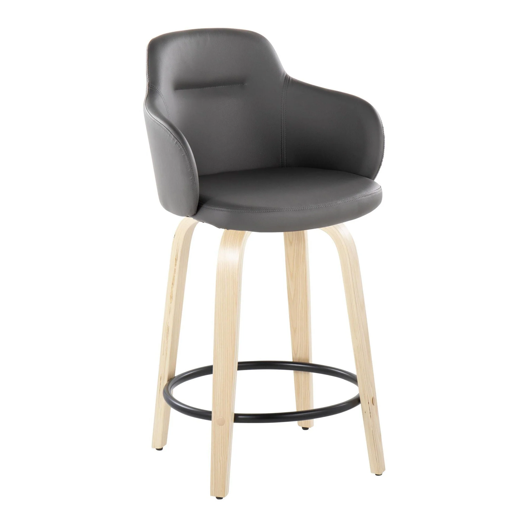 Boyne 24" Fixed-Height Counter Stool - Set of 2 By LumiSource - B24-BOYNEPU-GRTZQ2 NABK2 - Image 8