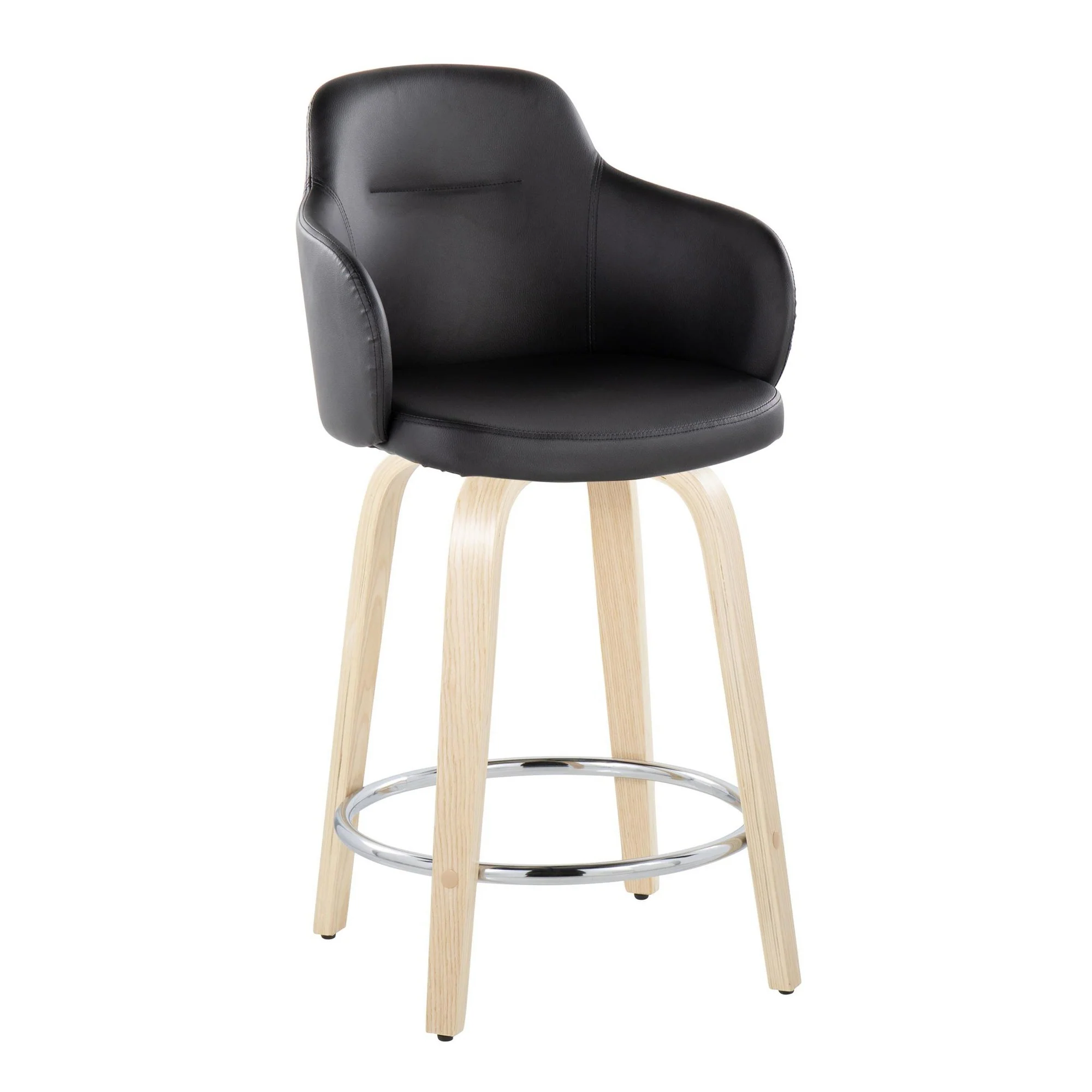 Boyne 24" Fixed-Height Counter Stool - Set of 2 By LumiSource - B24-BOYNEPU-GRTZR2 NABK2 - Image 2