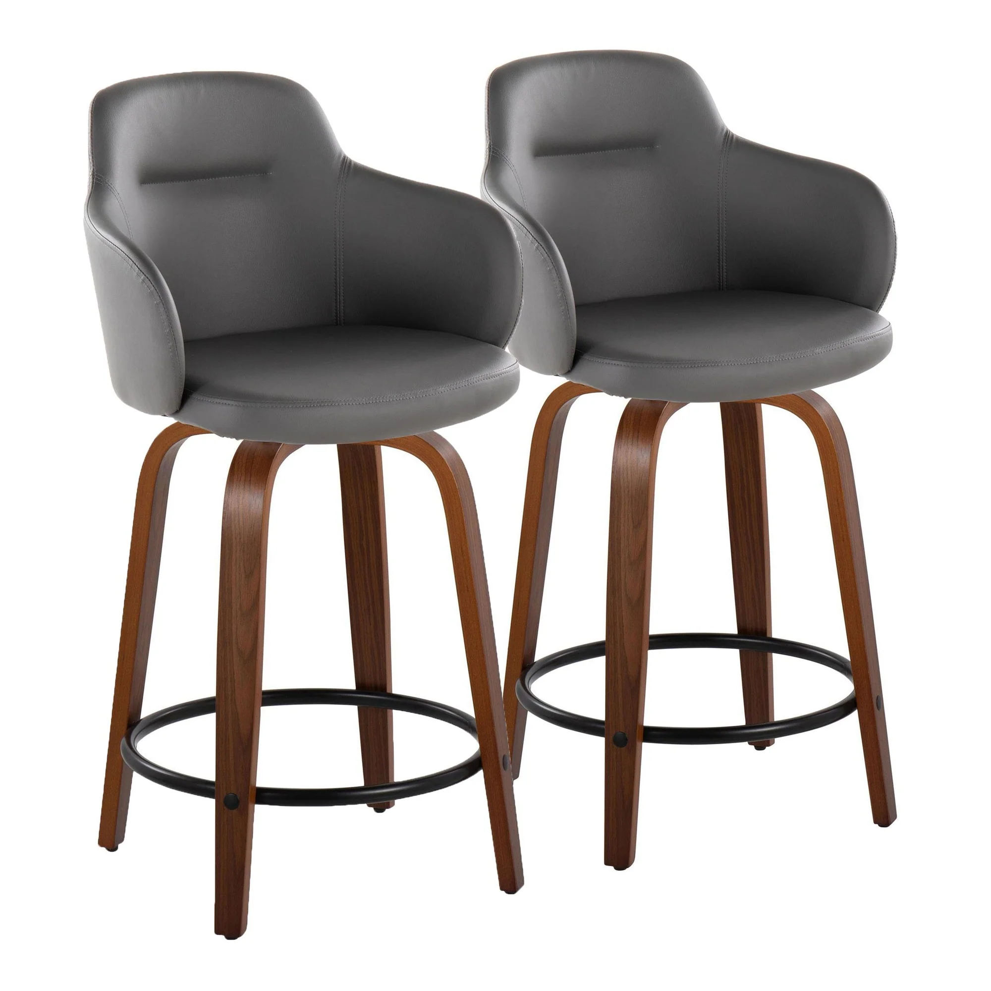 Boyne 24" Fixed-Height Counter Stool - Set of 2 By LumiSource - B24-BOYNEPU-GRTZR2 NABK2 - Image 20