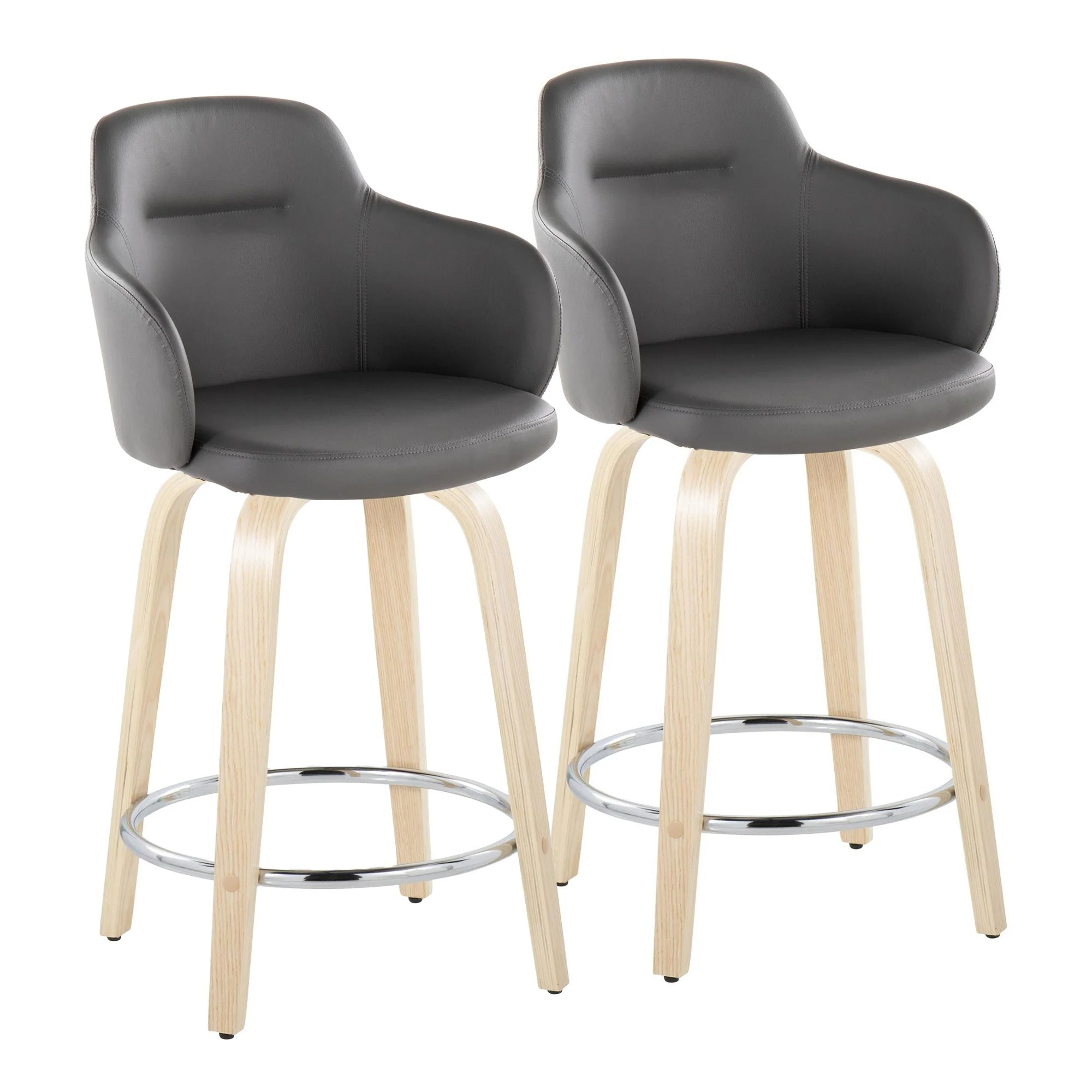 Boyne 24" Fixed-Height Counter Stool - Set of 2 By LumiSource - B24-BOYNEPU-GRTZR2 NABK2 - Image 8