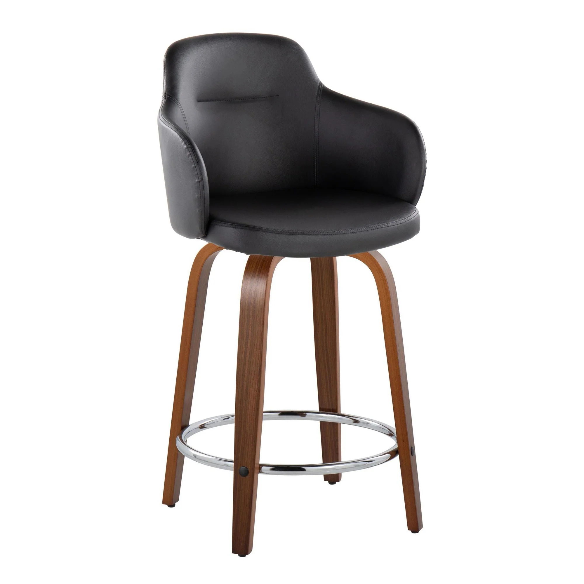 Boyne 24" Fixed-Height Counter Stool - Set of 2 By LumiSource - B24-BOYNEPU-GRTZR2 WLBK2 - Image 2