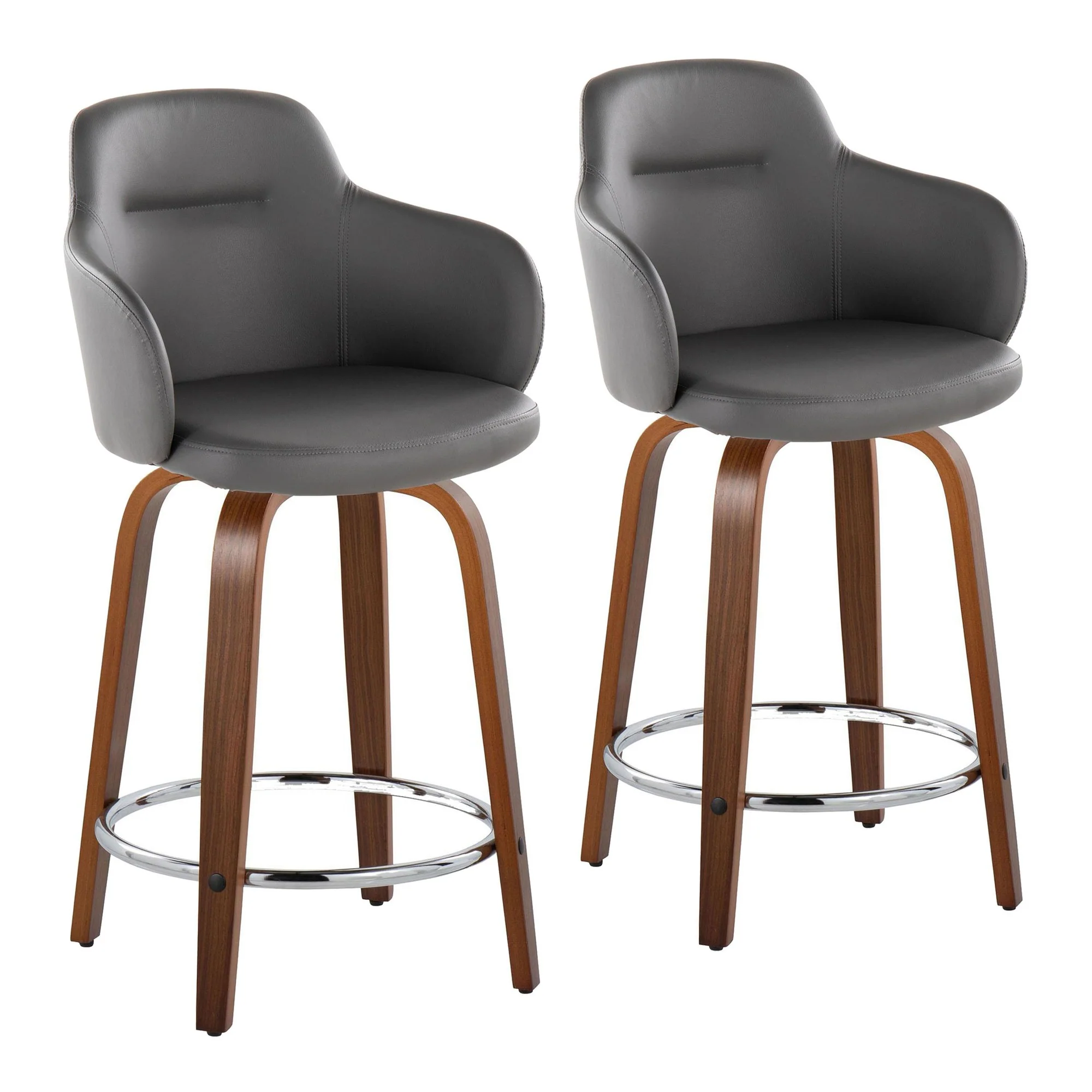 Boyne 24" Fixed-Height Counter Stool - Set of 2 By LumiSource - B24-BOYNEPU-GRTZR2 WLBK2 - Image 7