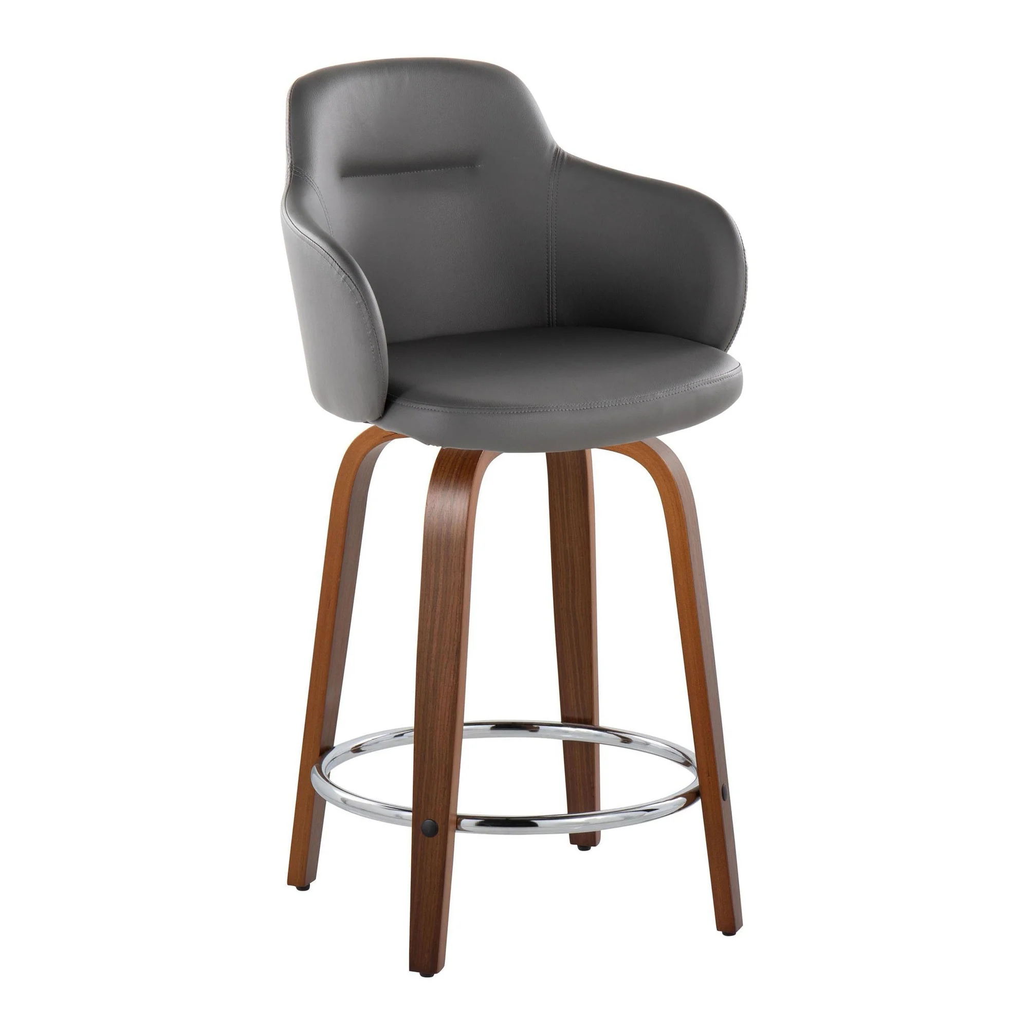 Boyne 24" Fixed-Height Counter Stool - Set of 2 By LumiSource - B24-BOYNEPU-GRTZR2 WLBK2 - Image 8
