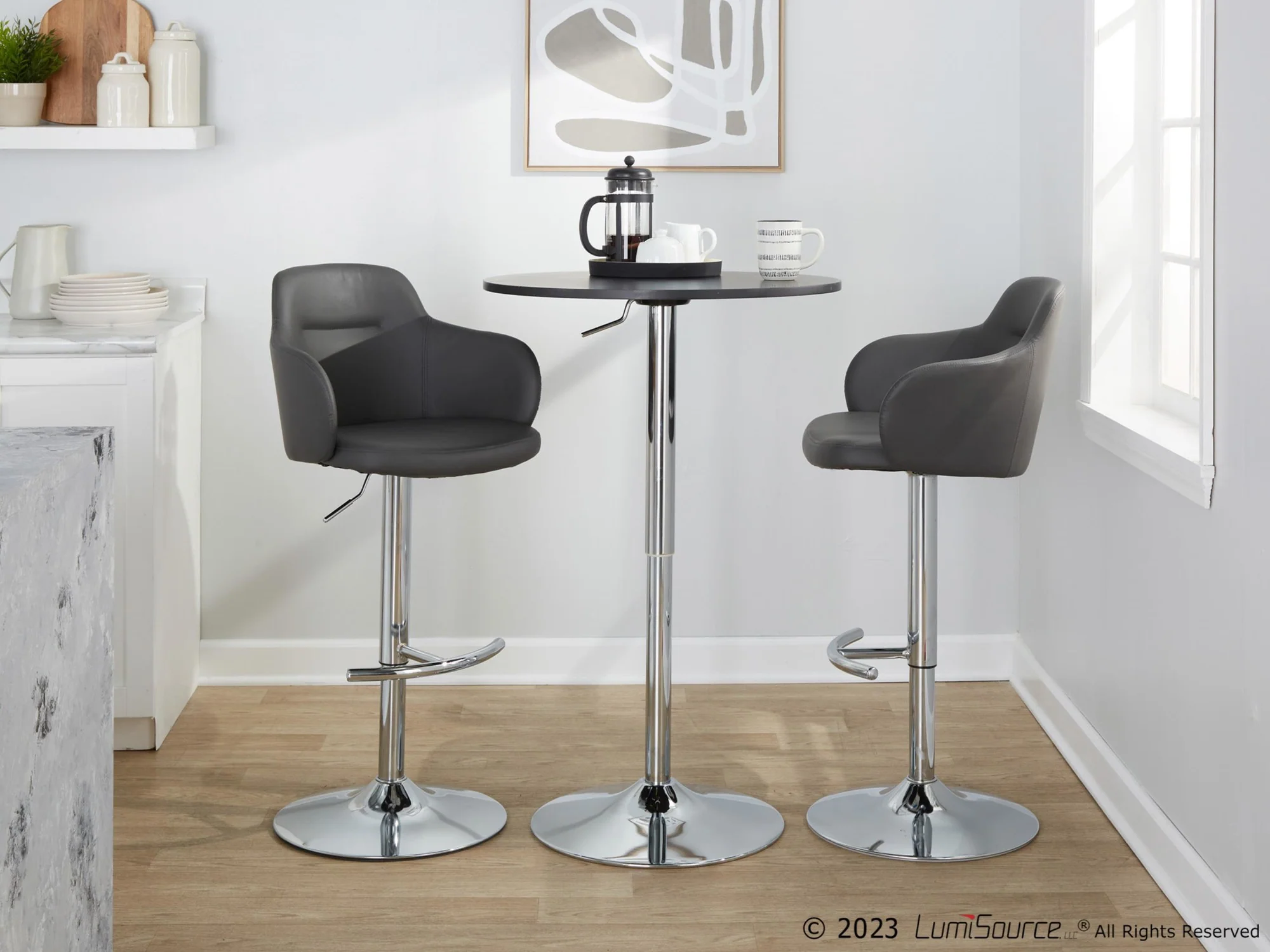 Boyne Adjustable Barstool - Set of 2 By LumiSource - BS-BOYNEPU-RT2 CHRBK2 - Image 14