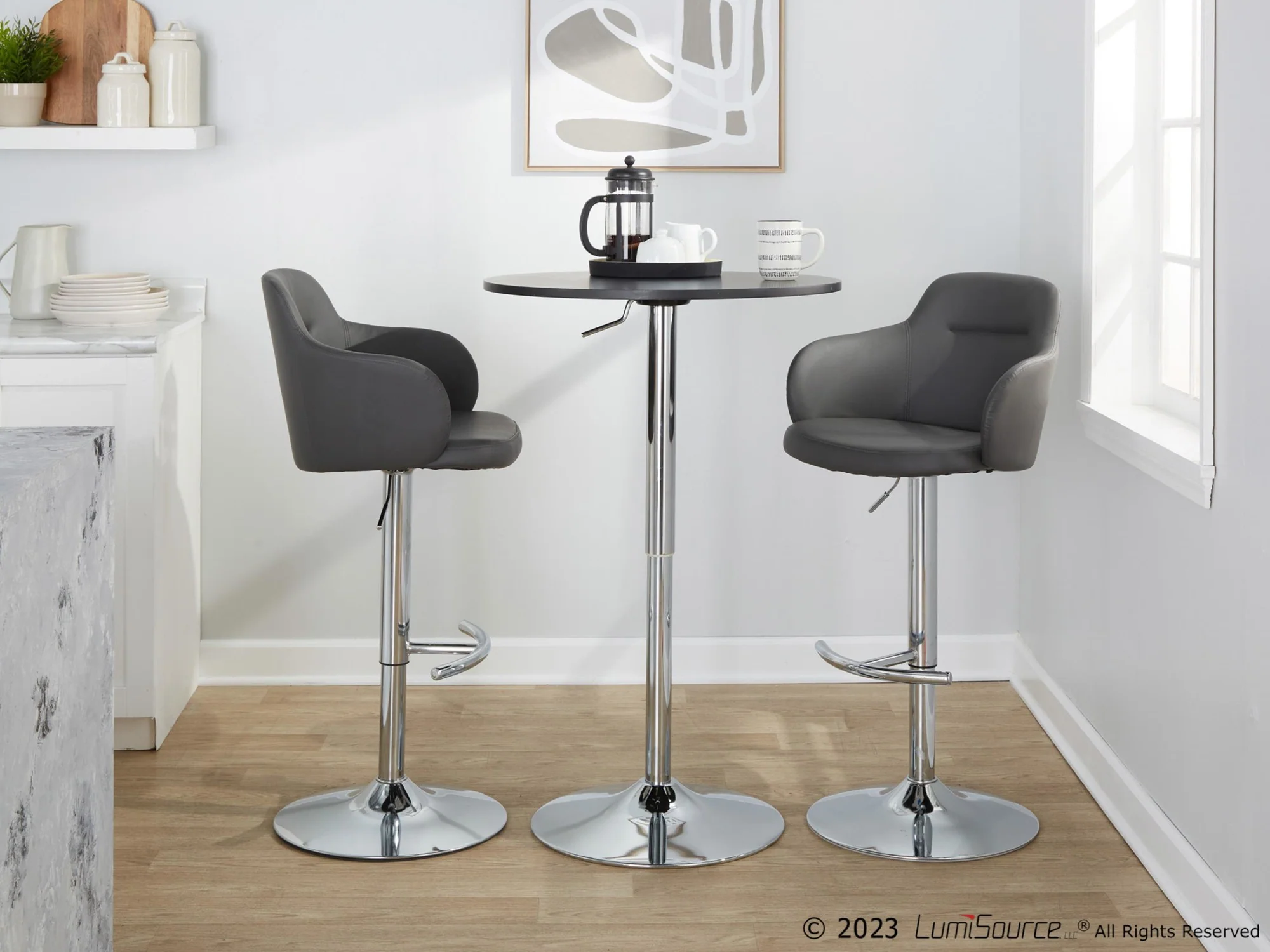 Boyne Adjustable Barstool - Set of 2 By LumiSource - BS-BOYNEPU-RT2 CHRBK2 - Image 15