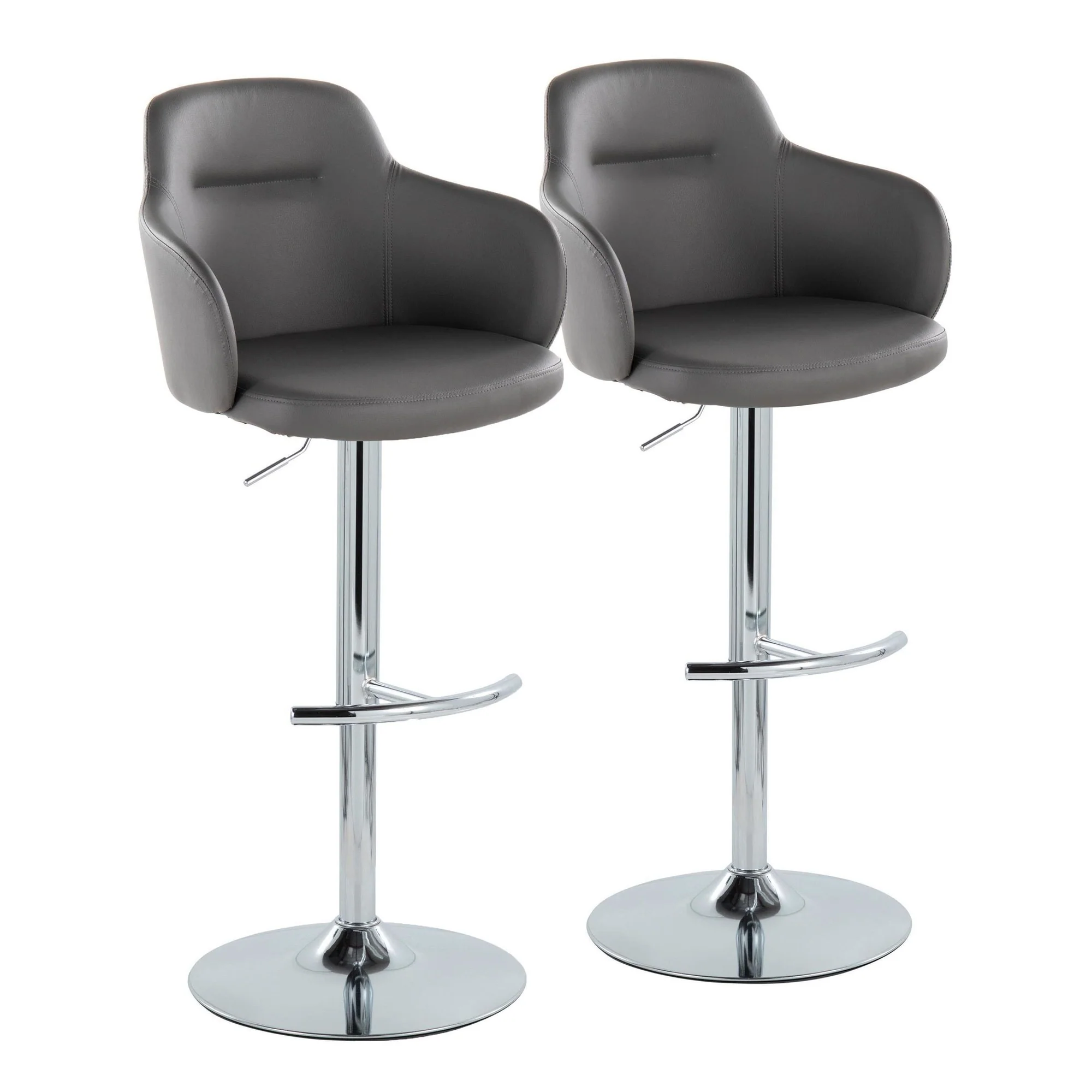 Boyne Adjustable Barstool - Set of 2 By LumiSource - BS-BOYNEPU-RT2 CHRBK2 - Image 16