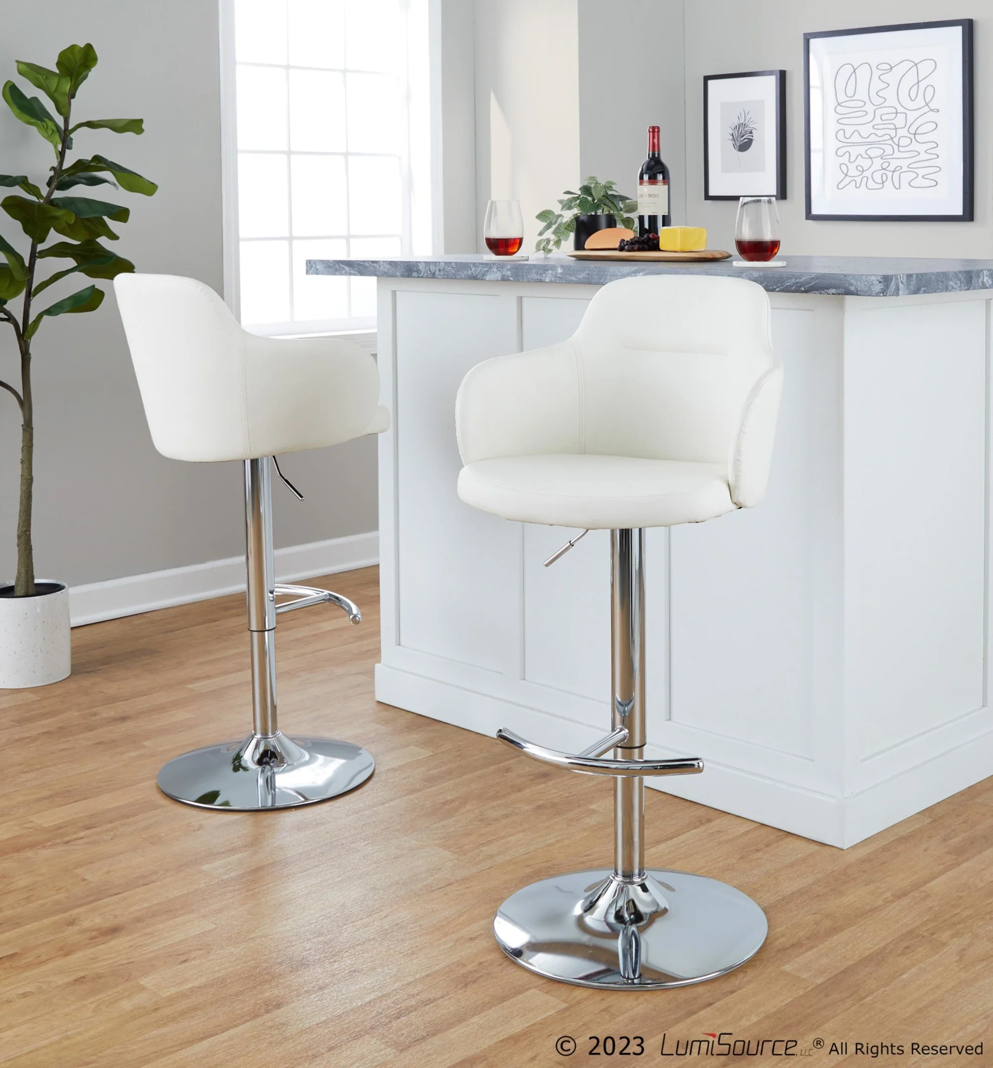 Boyne Adjustable Barstool - Set of 2 By LumiSource - BS-BOYNEPU-RT2 CHRBK2 - Image 23