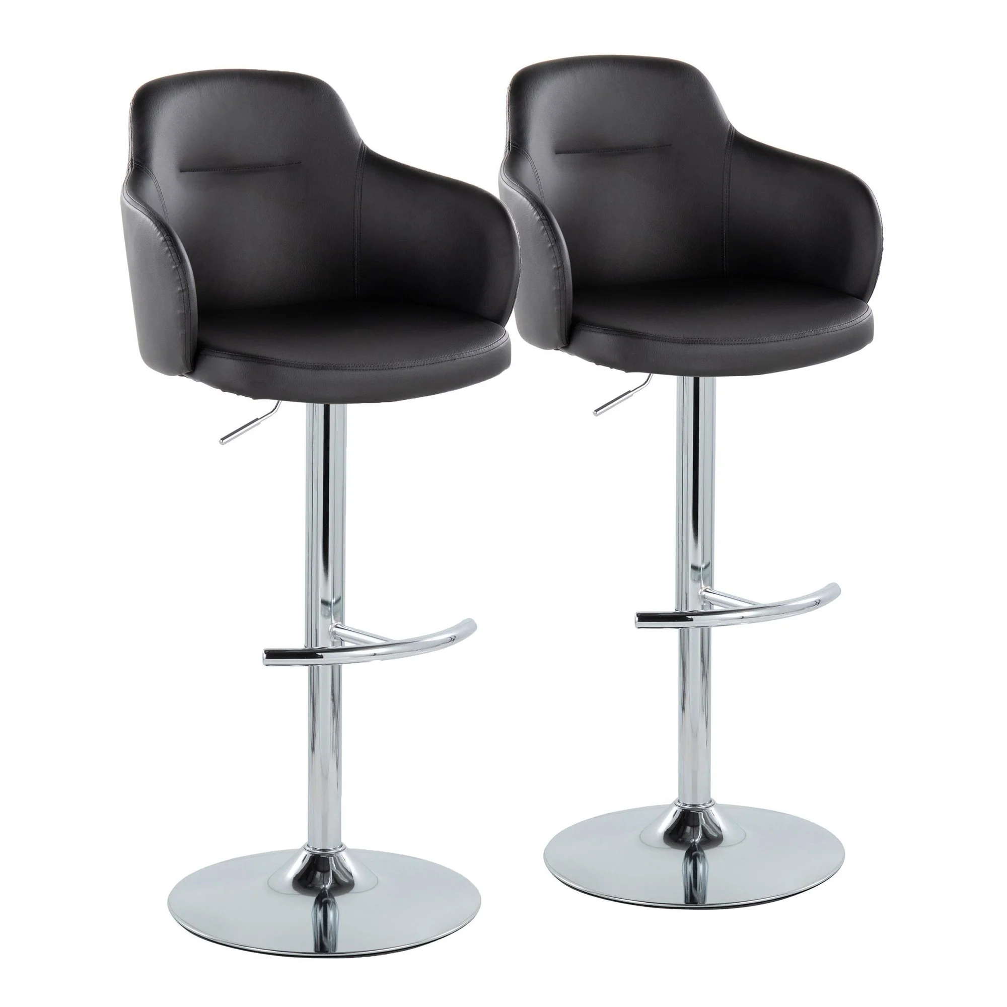 Boyne Adjustable Barstool - Set of 2 By LumiSource - BS-BOYNEPU-RT2 CHRBK2 - Image 5