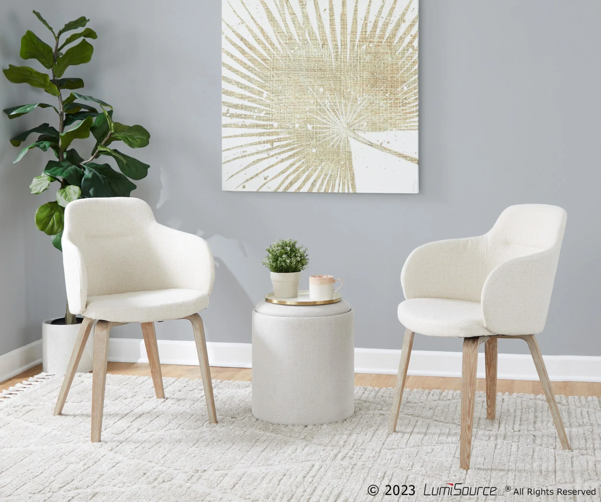 Boyne Chair - Set of 2 By LumiSource - CH-BOYNEFB-HLBW2 WWCR2 - Image 2