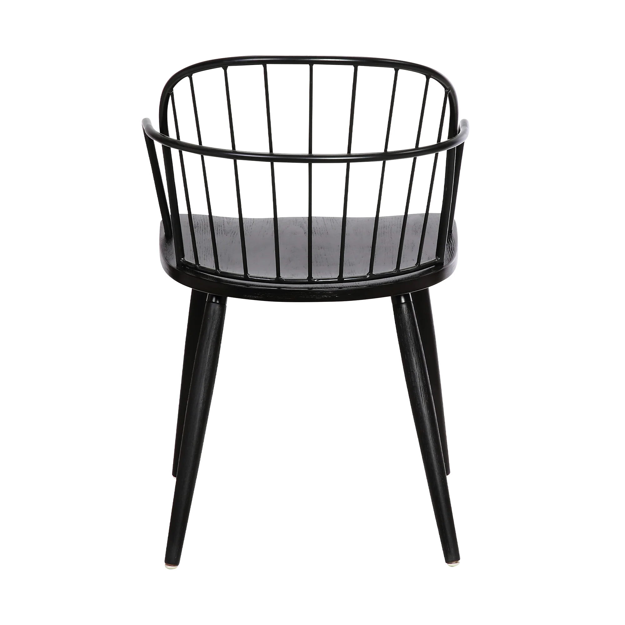 Bradley Steel Framed Side Chair in Black Powder Coated Finish and Black Brushed Wood By Armen Living - Image 5