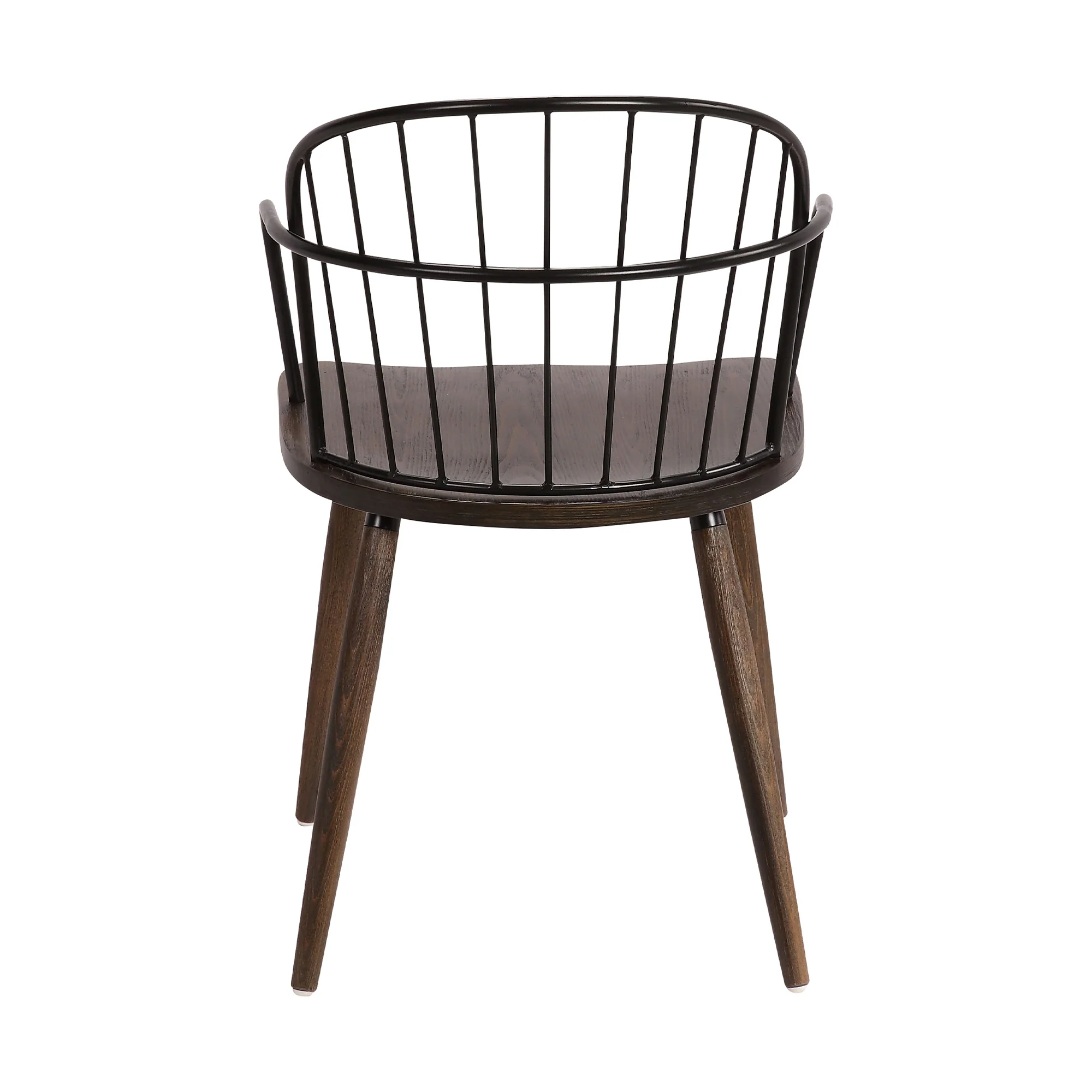 Bradley Steel Framed Side Chair in Black Powder Coated Finish and Walnut Glazed Wood By Armen Living - Image 5