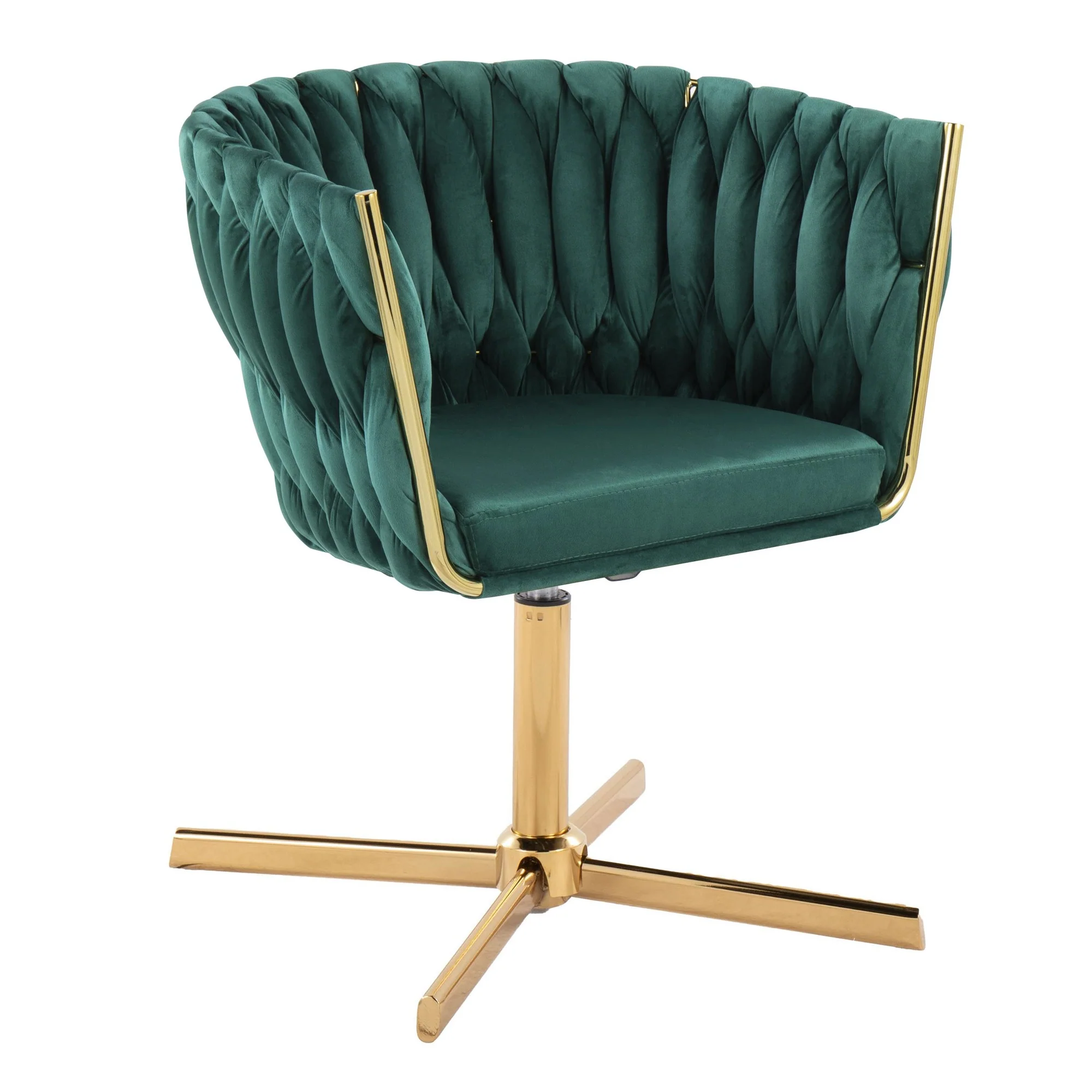 Braided Renee Swivel Accent Chair Green By LumiSource - Image 3