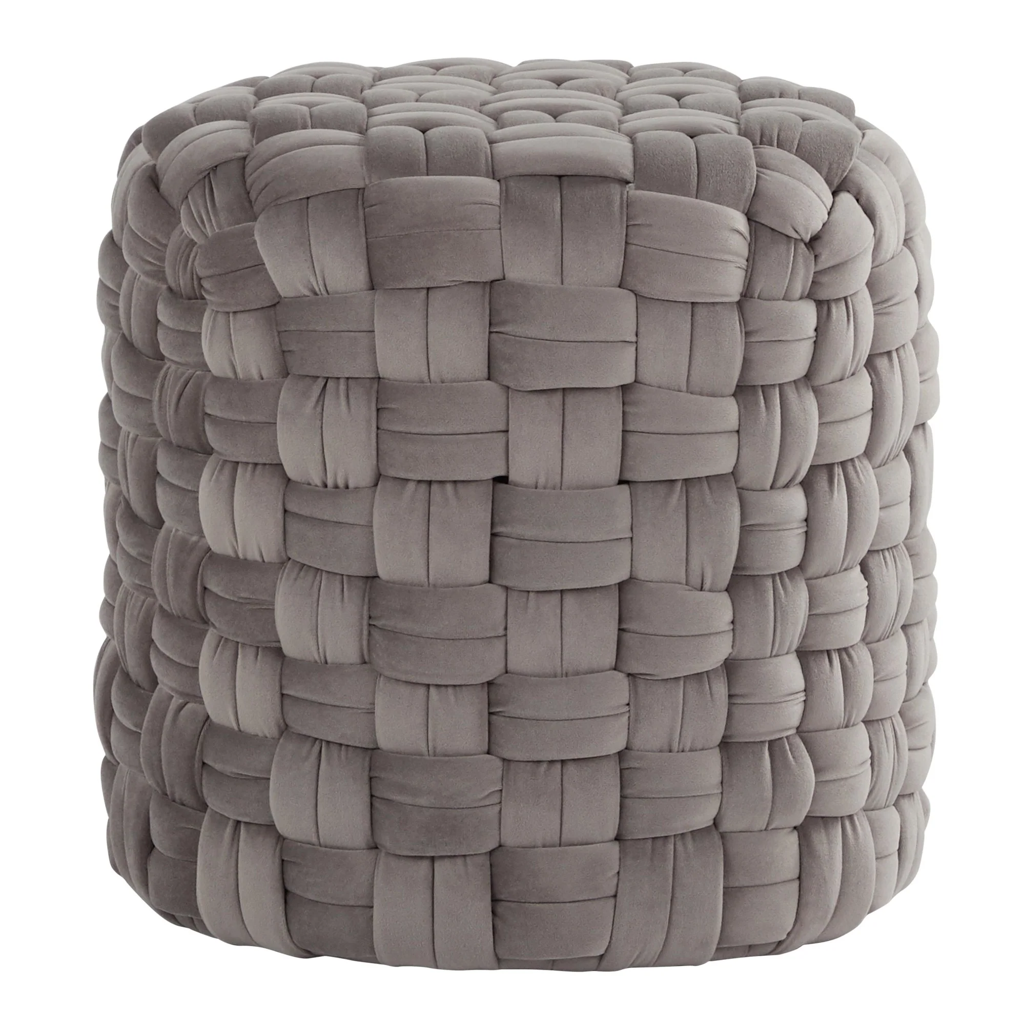 Braided Round 16" Ottoman Cream By LumiSource - Image 5