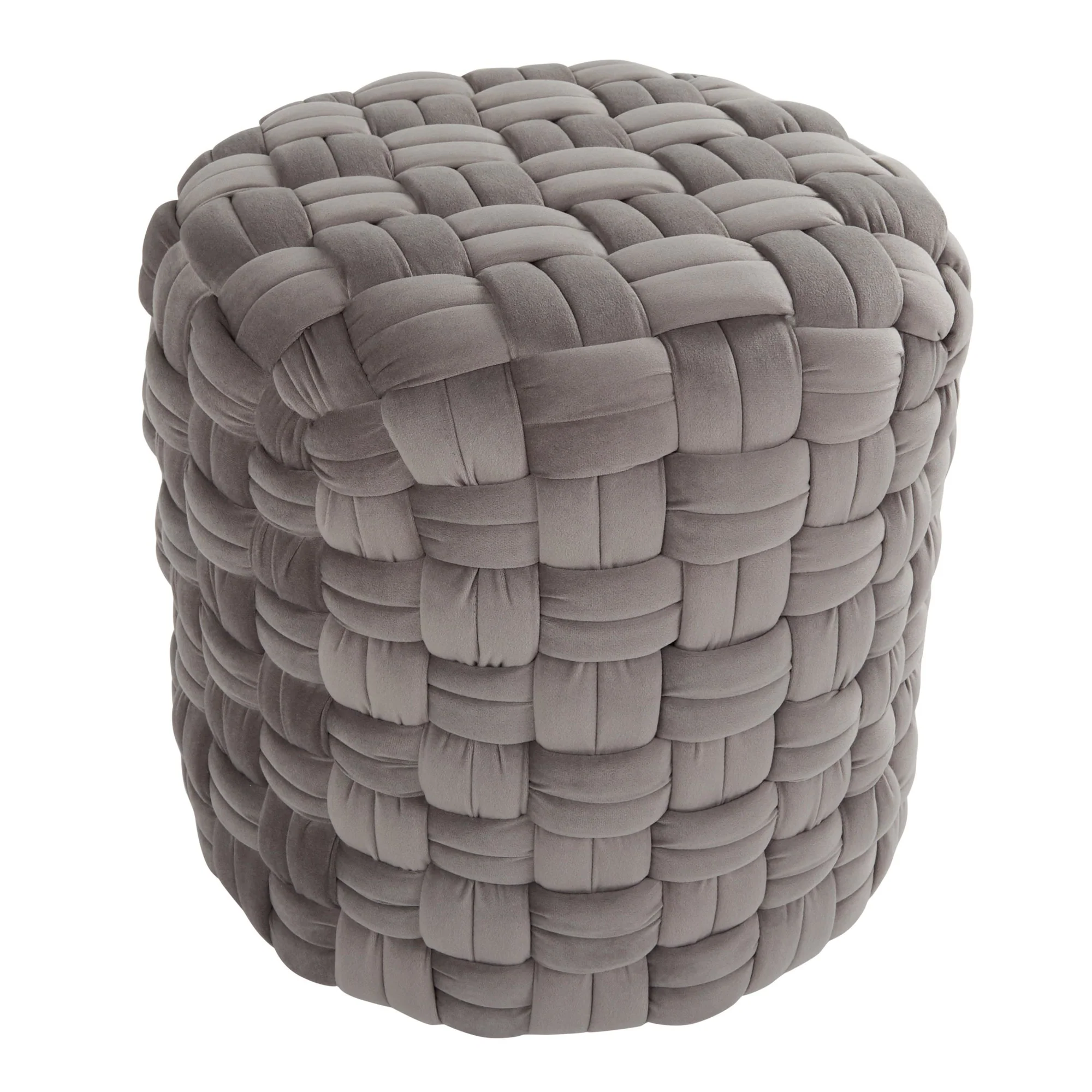 Braided Round 16" Ottoman Cream By LumiSource - Image 8