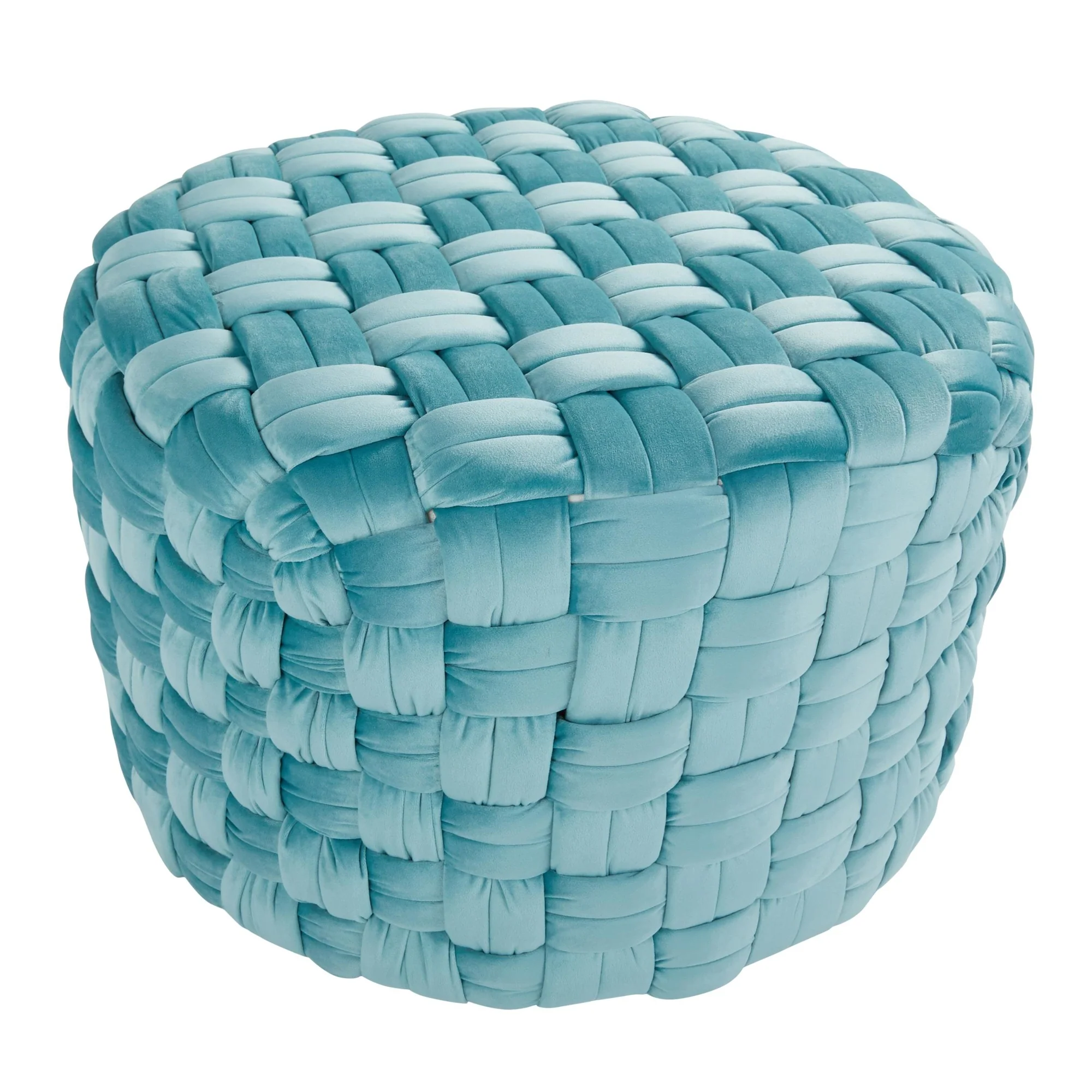 Braided Round 24" Ottoman Cream By LumiSource - Image 12