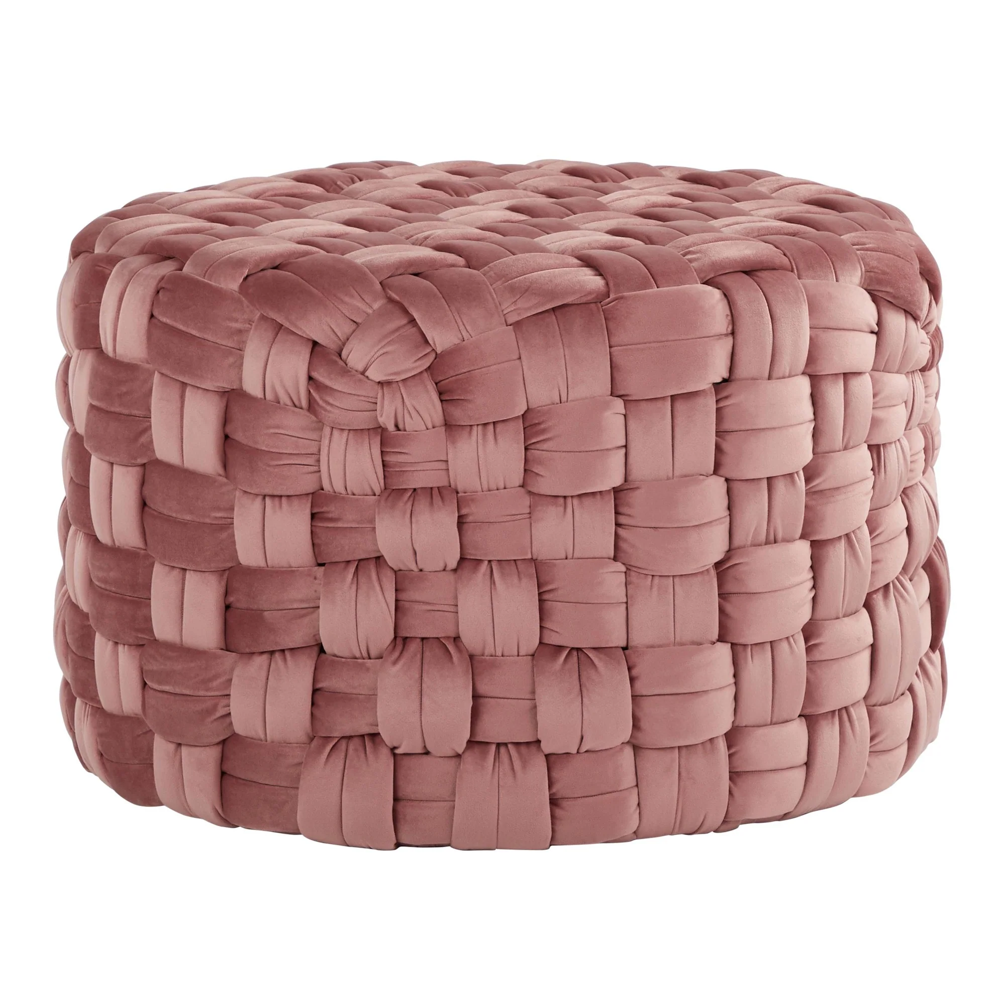 Braided Round 24" Ottoman Cream By LumiSource - Image 13