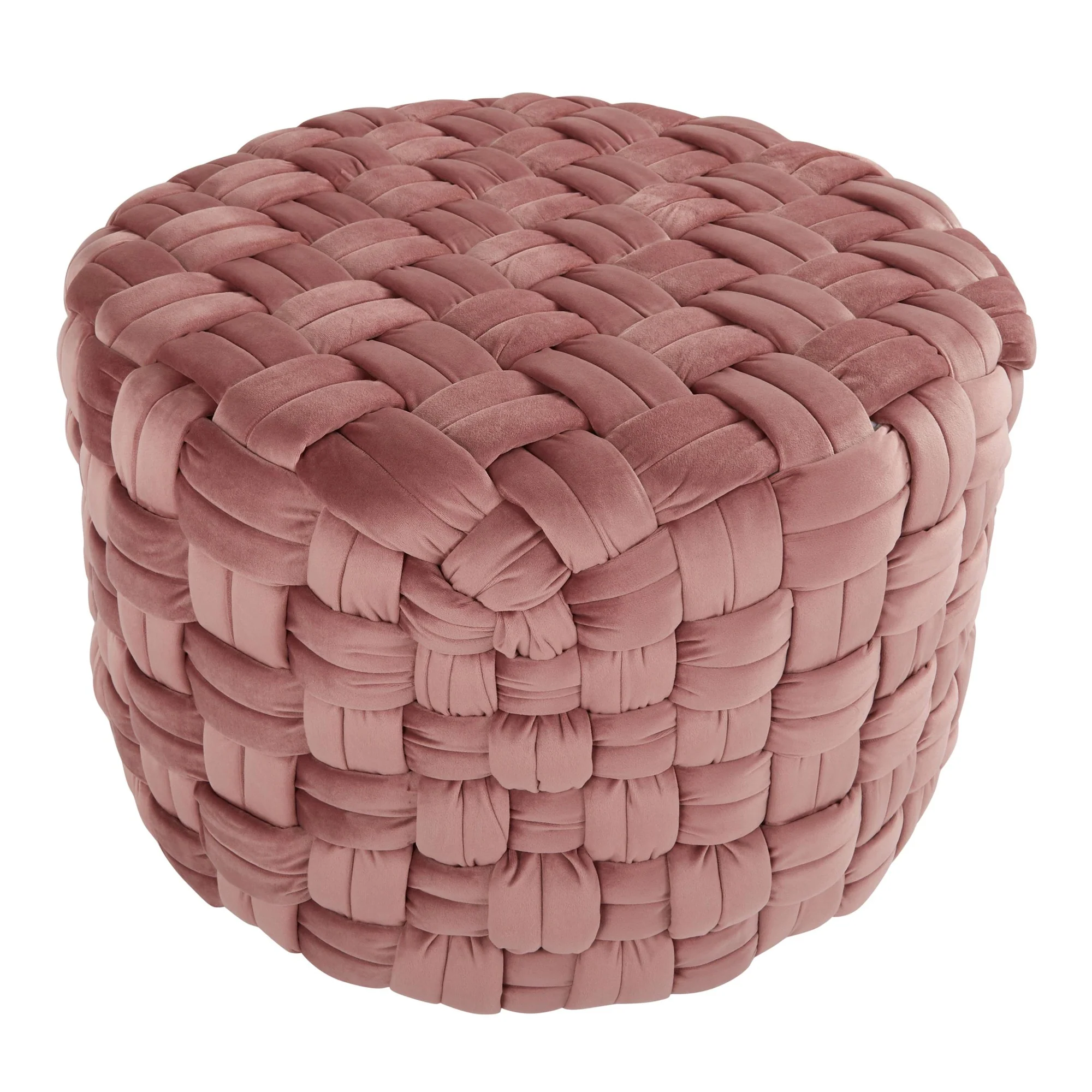 Braided Round 24" Ottoman Cream By LumiSource - Image 16