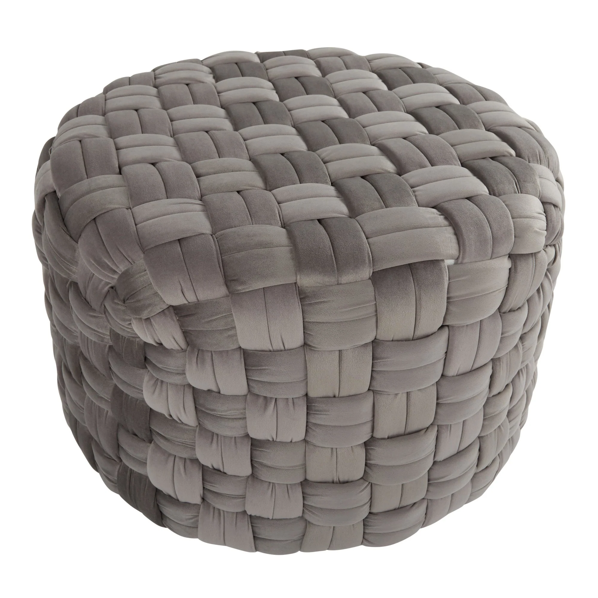 Braided Round 24" Ottoman Cream By LumiSource - Image 8