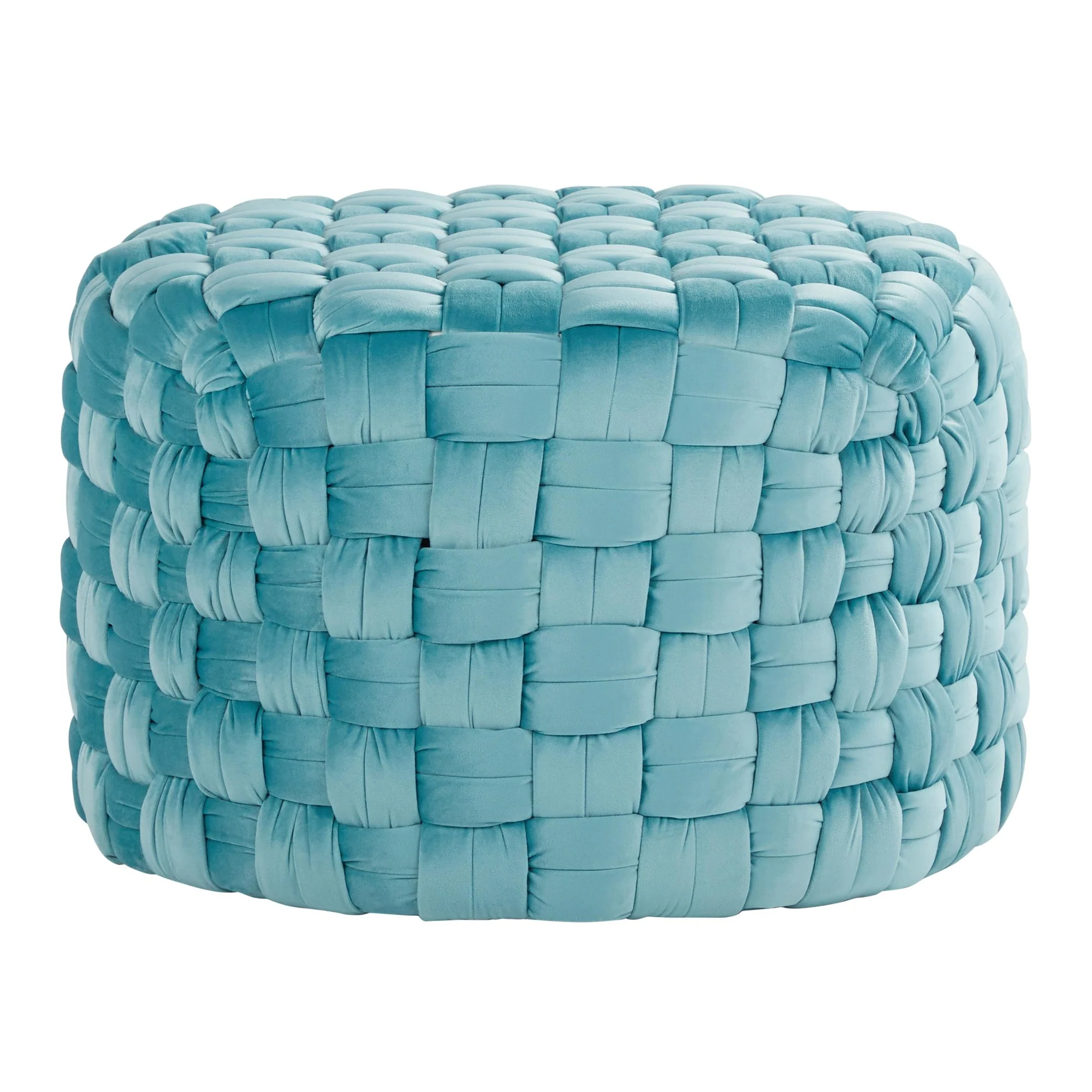 Braided Round 24" Ottoman Cream By LumiSource - Image 9