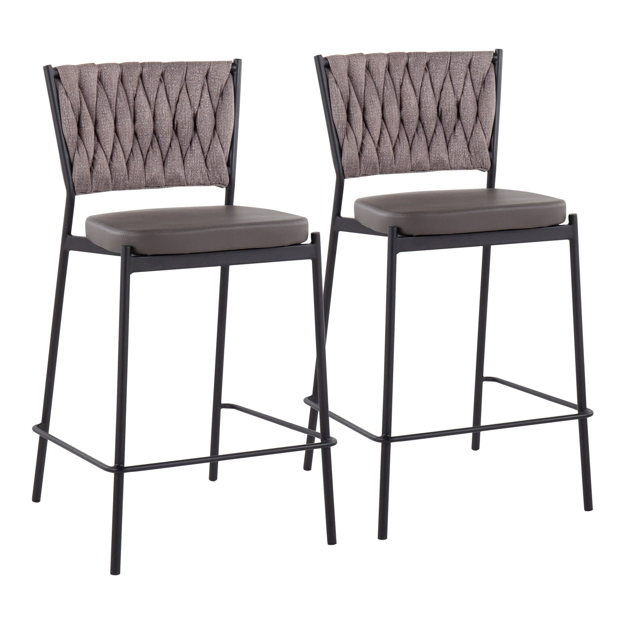 Braided Tania Counter Stool - Set of 2 Green By LumiSource - Image 11