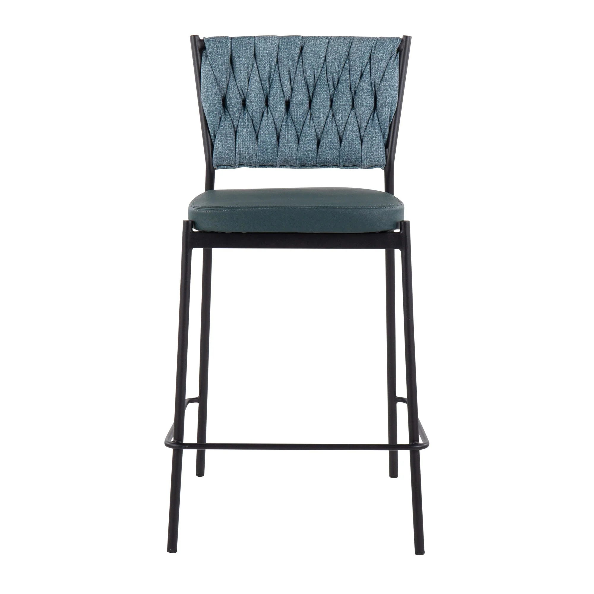 Braided Tania Counter Stool - Set of 2 Green By LumiSource - Image 3