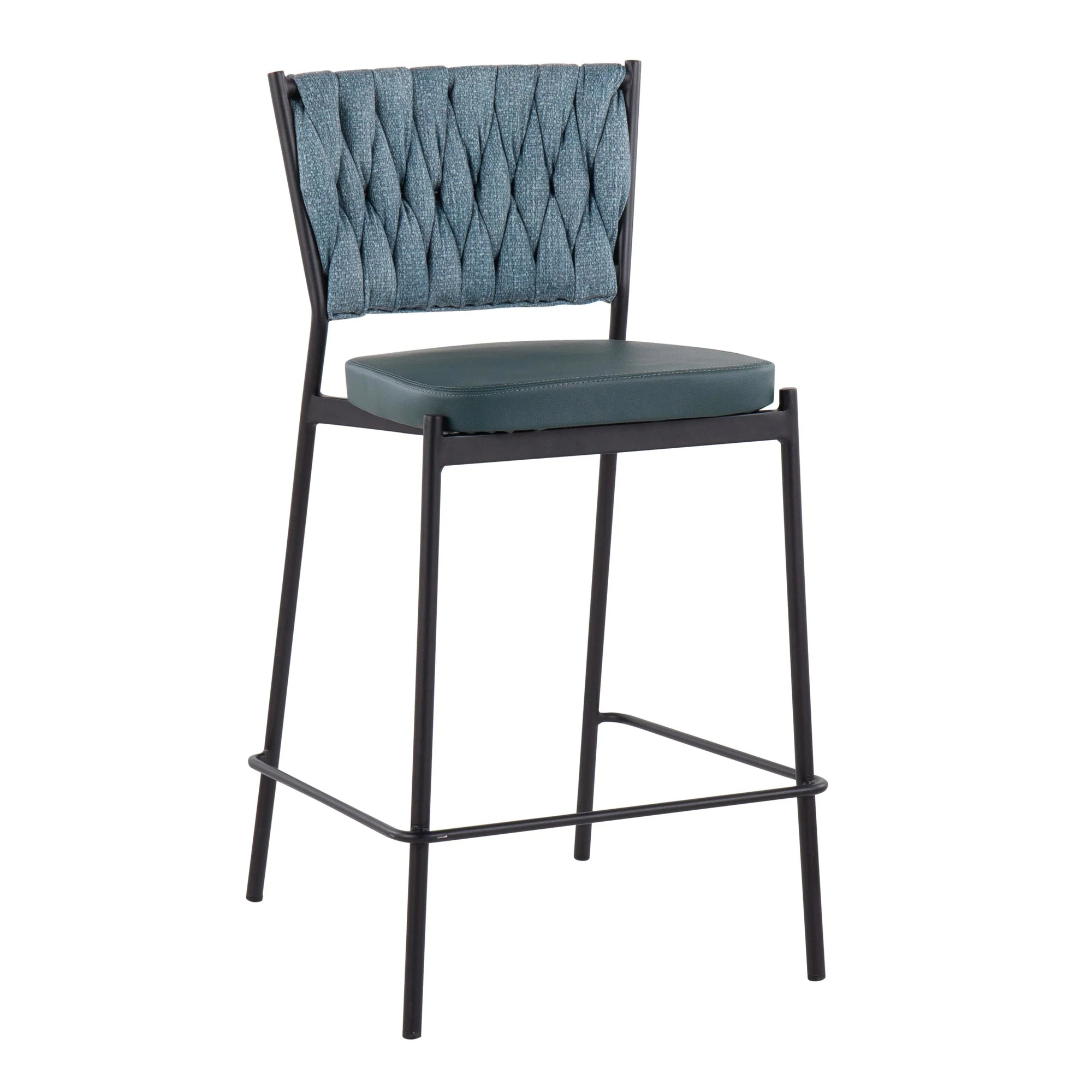 Braided Tania Counter Stool - Set of 2 Green By LumiSource - Image 7