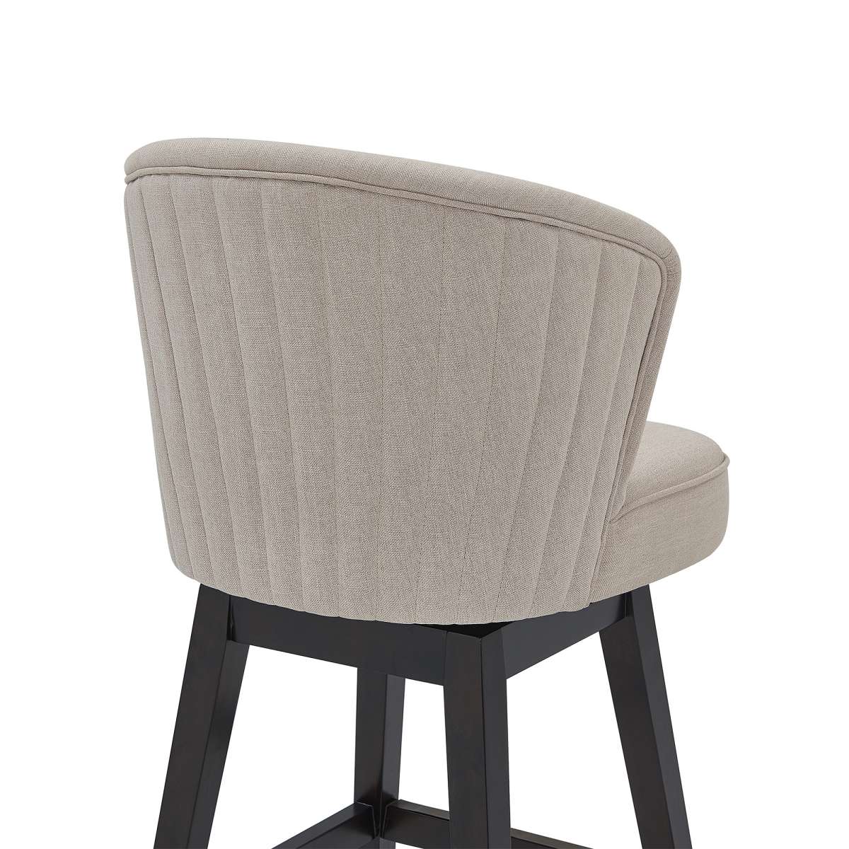 Brandy 26" Counter Height Swivel Tan Fabric and Espresso Wood Bar Stool By Armen Living - Image 2