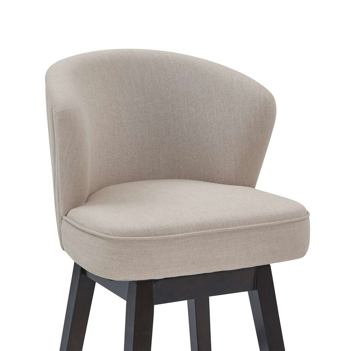 Brandy 26" Counter Height Swivel Tan Fabric and Espresso Wood Bar Stool By Armen Living - Image 8