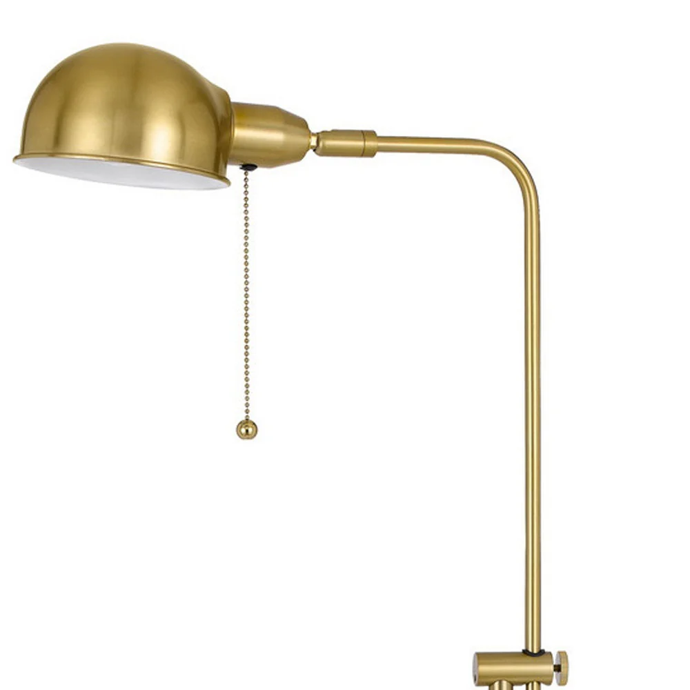 Brass Adjustable Floor Lamp With Bronze Dome Shade By Homeroots - Image 2