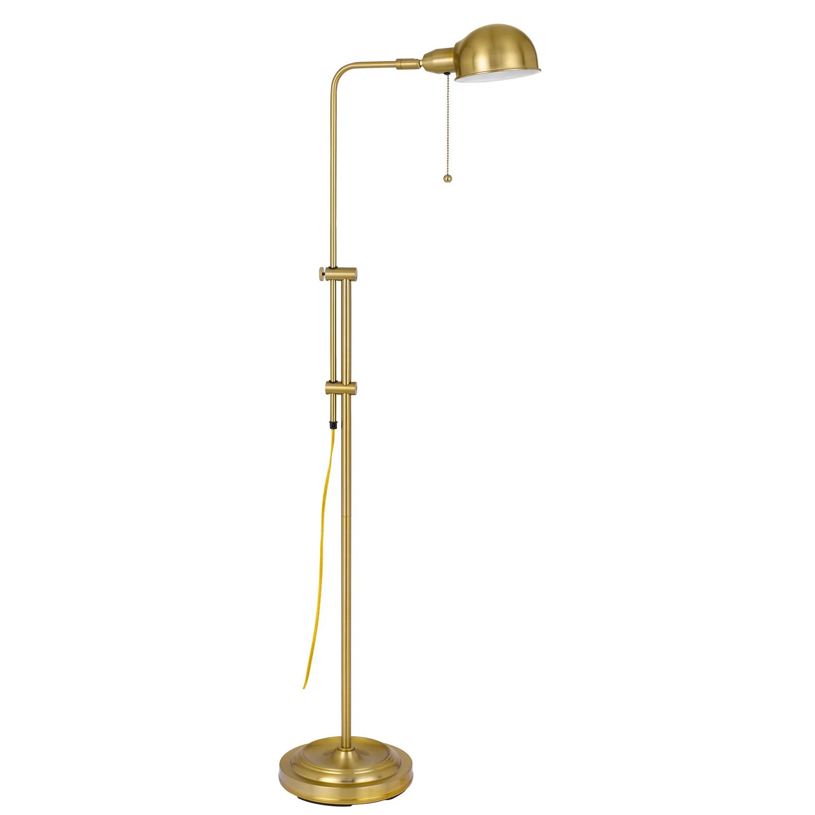 Brass Adjustable Floor Lamp With Bronze Dome Shade By Homeroots - Image 3
