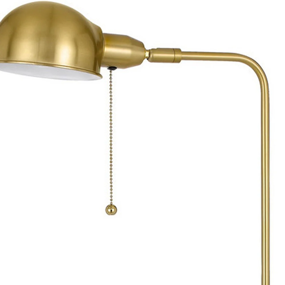 Brass Adjustable Floor Lamp With Bronze Dome Shade By Homeroots - Image 4