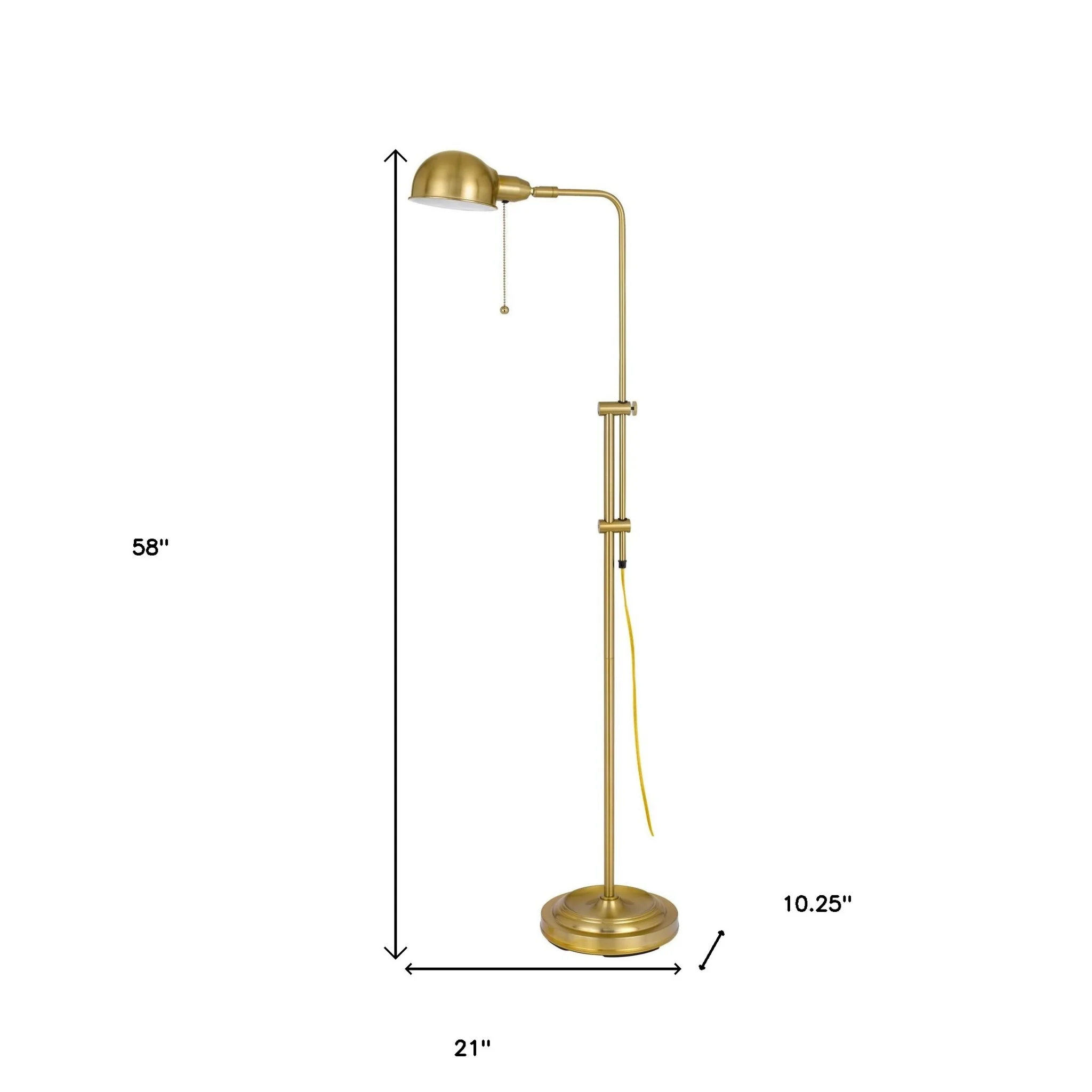 Brass Adjustable Floor Lamp With Bronze Dome Shade By Homeroots - Image 5