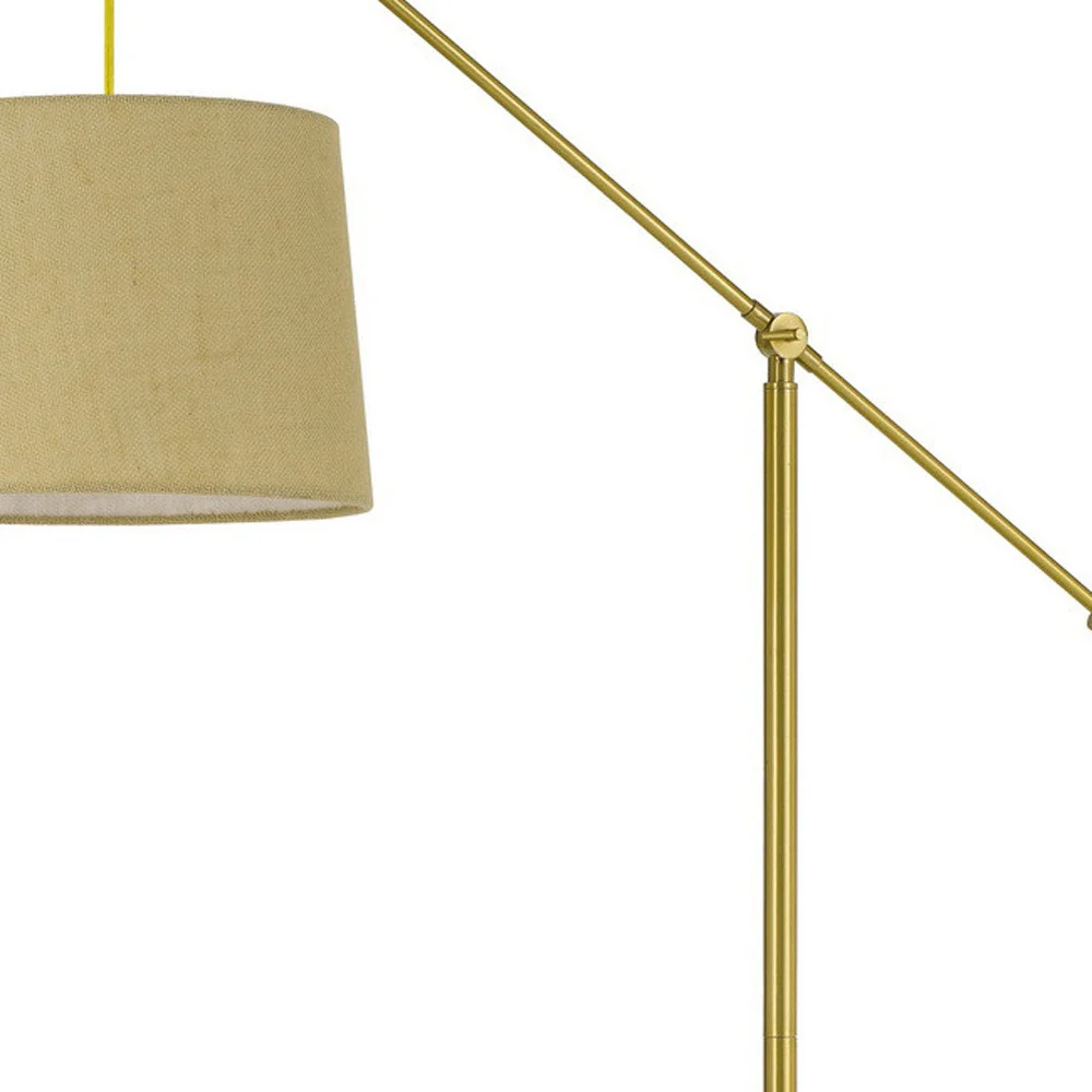 Brass Adjustable Traditional Shaped Floor Lamp With Antiqued Brass Drum Shade By Homeroots - Image 4