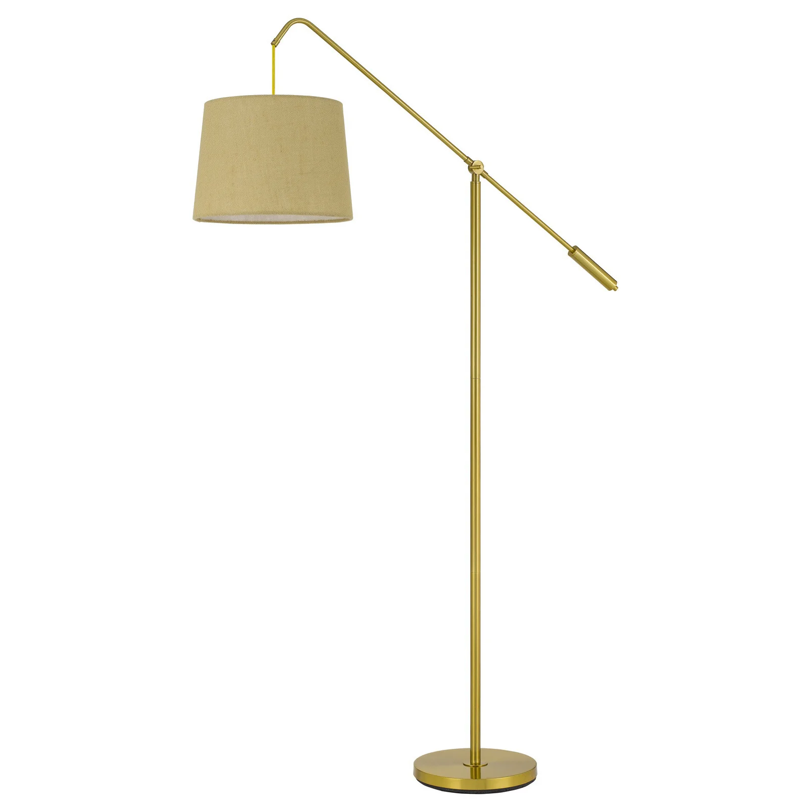 Brass Adjustable Traditional Shaped Floor Lamp With Antiqued Brass Drum Shade By Homeroots - Image 6