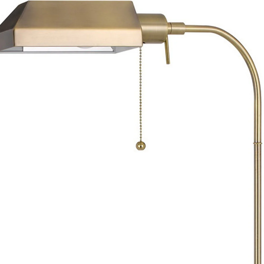 Brass Adjustable Traditional Shaped Floor Lamp With Bronze Square Shade By Homeroots - Image 3
