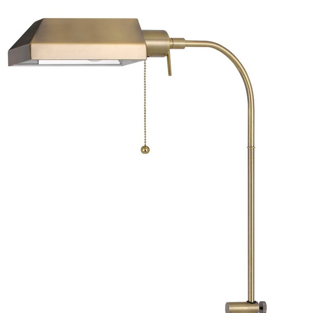 Brass Adjustable Traditional Shaped Floor Lamp With Bronze Square Shade By Homeroots - Image 4