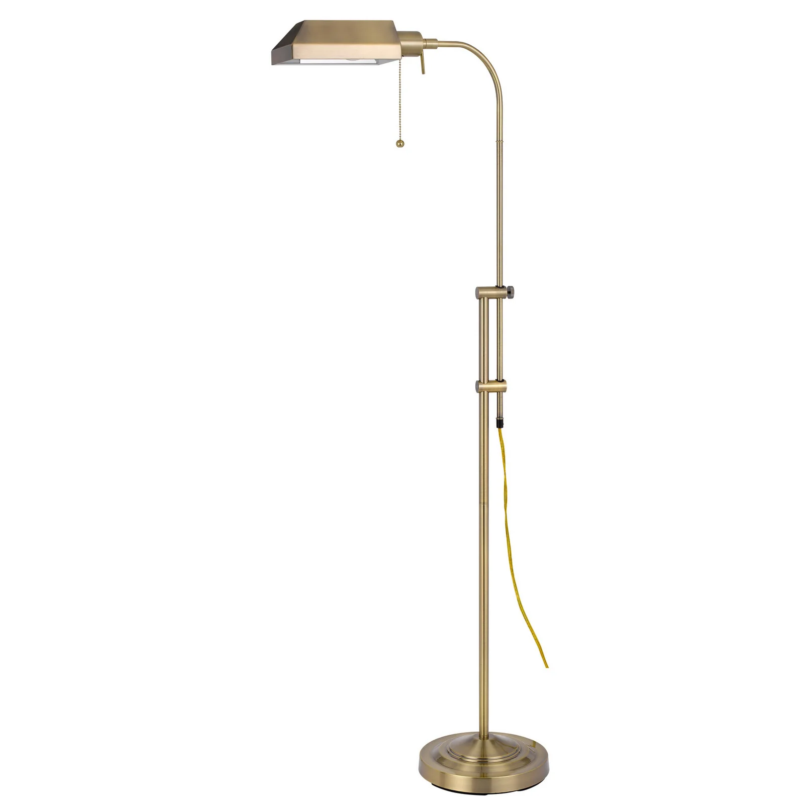 Brass Adjustable Traditional Shaped Floor Lamp With Bronze Square Shade By Homeroots - Image 6