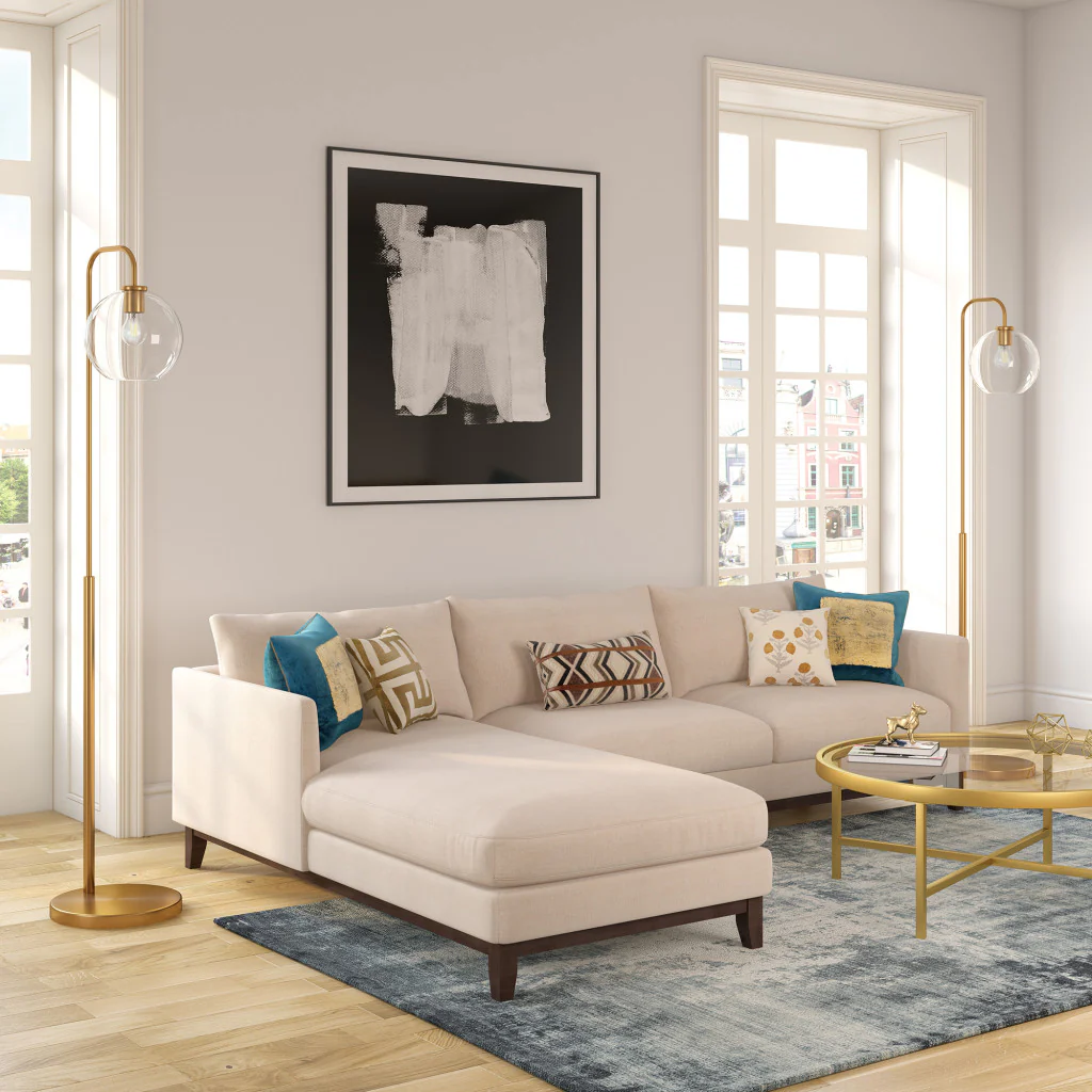Brass Arched Floor Lamp With Clear Transparent Glass Globe Shade By Homeroots - Image 6